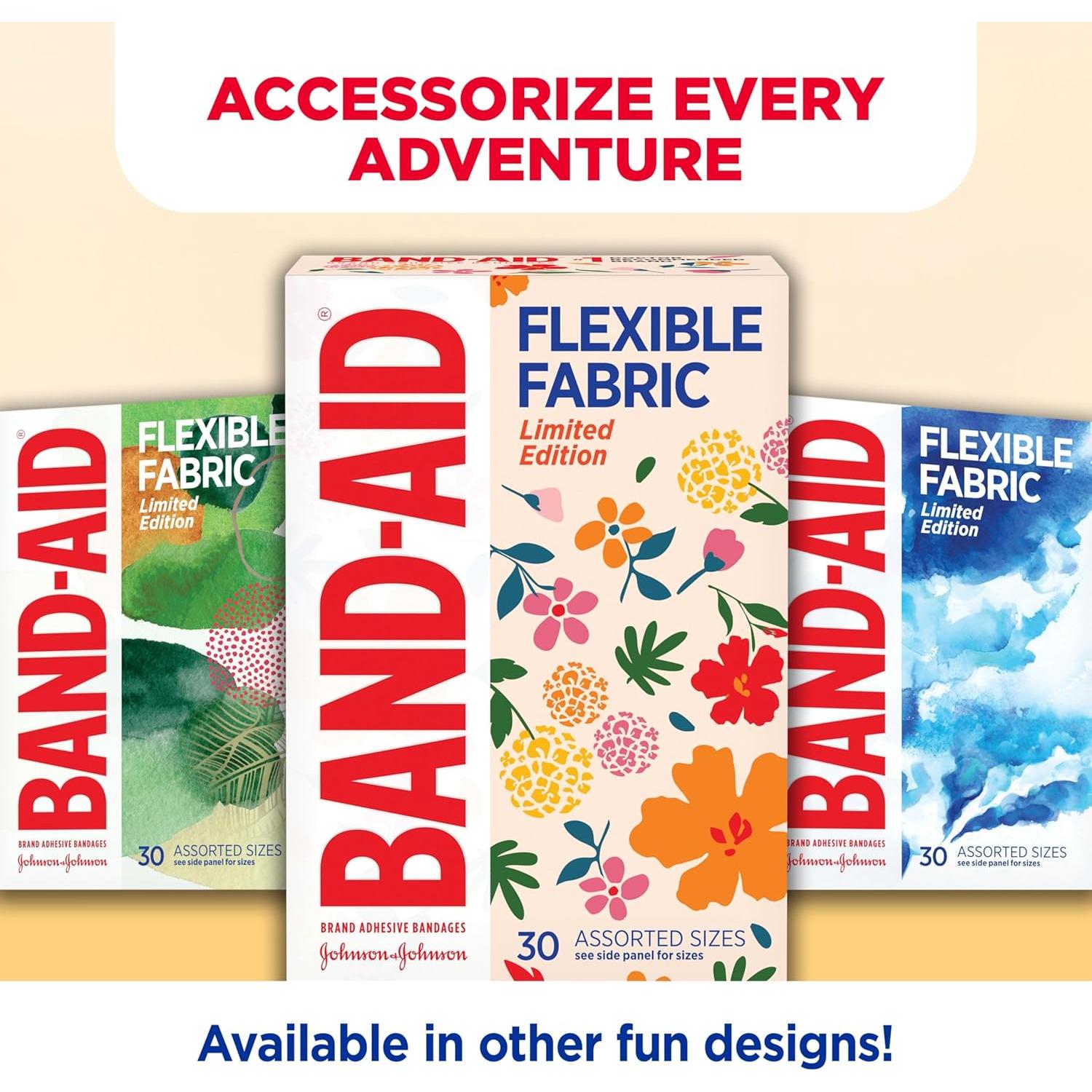 Vendajes Adhesivos de Tela Flexible Band-Aid 30 ct Flores