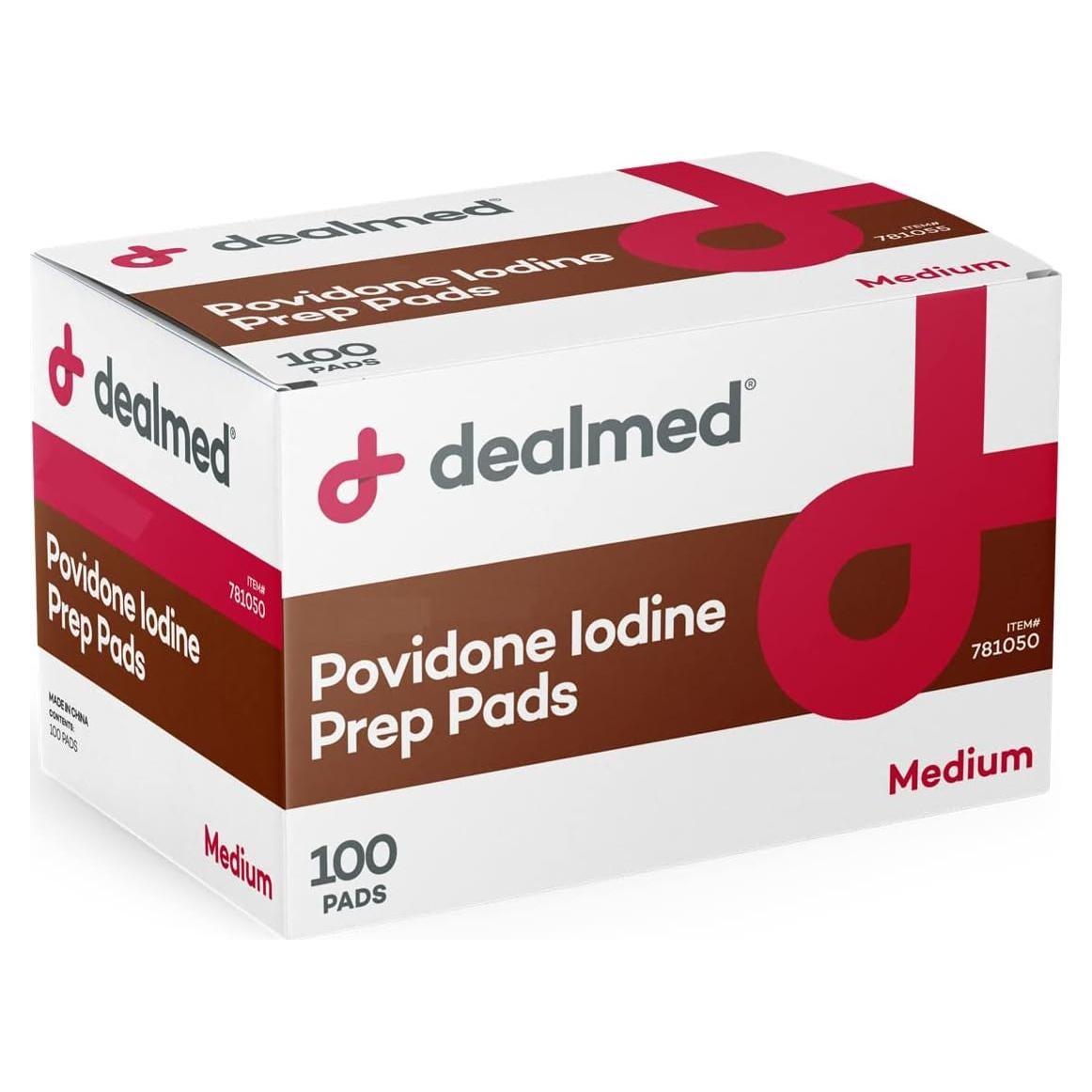 Toallitas Preparadoras de Povidona Yodada 10% Dealmed 100 Unidades