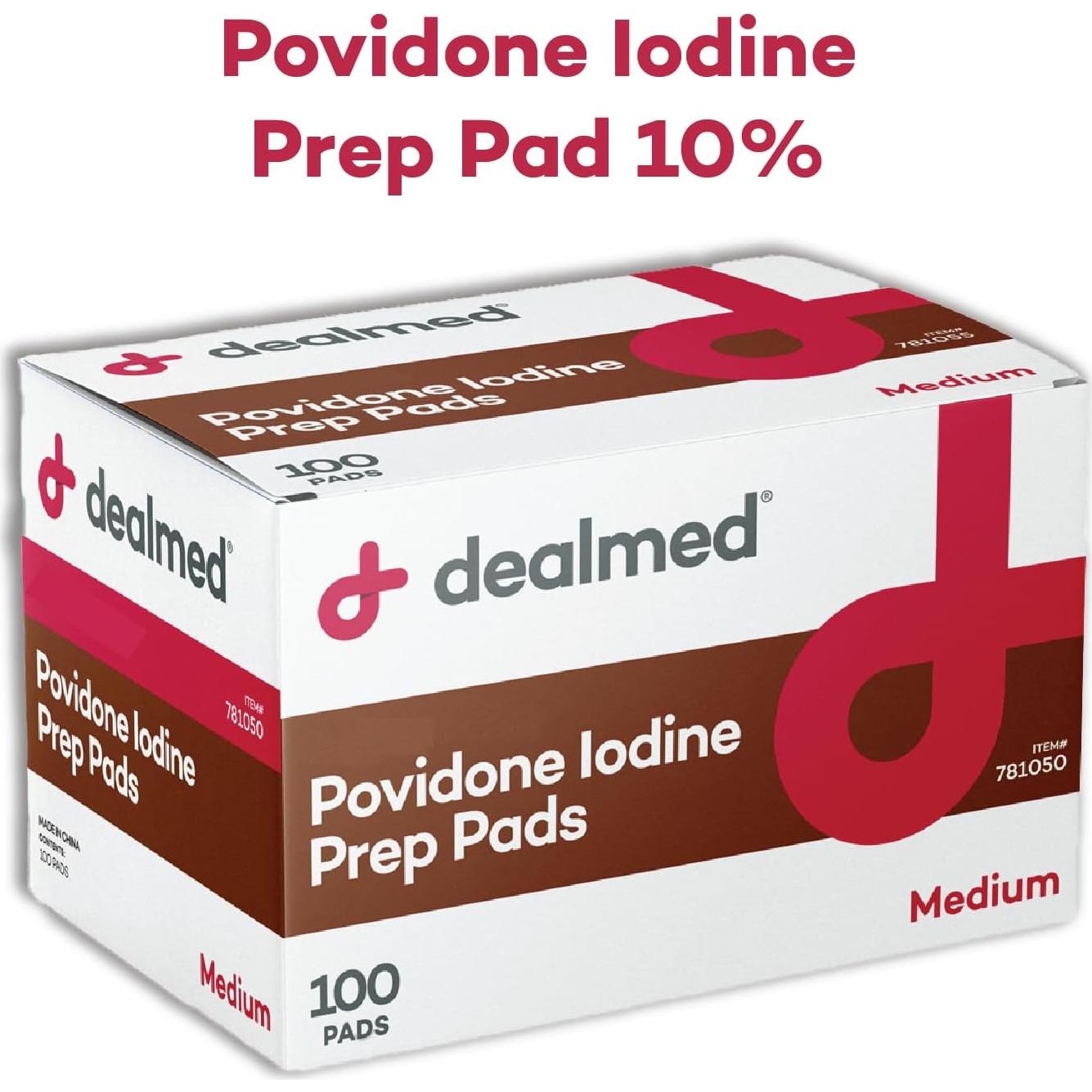 Toallitas Preparadoras de Povidona Yodada 10% Dealmed 100 Unidades