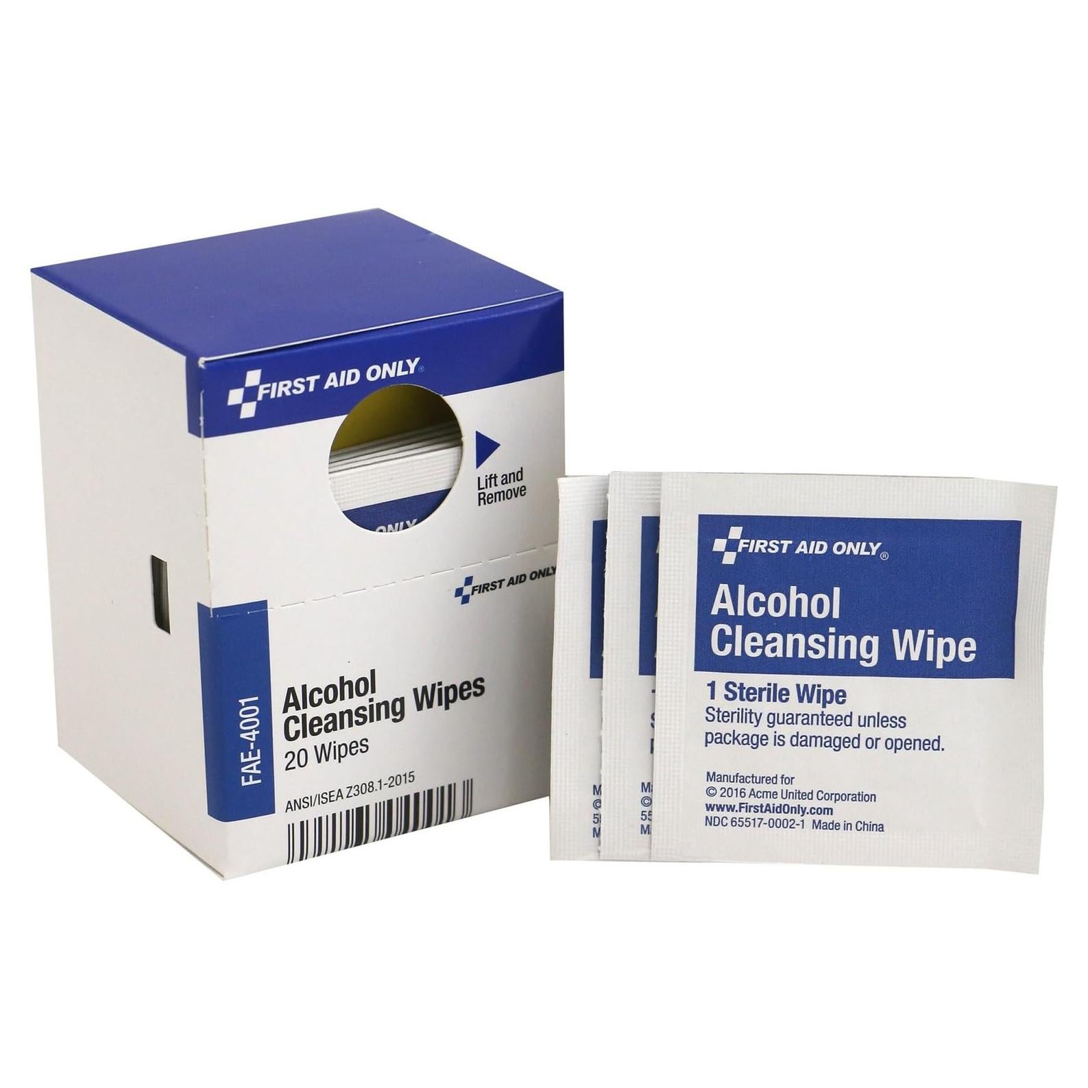 Toallitas de Limpieza con Alcohol First Aid Only FAE-4001 - 20 Unidades