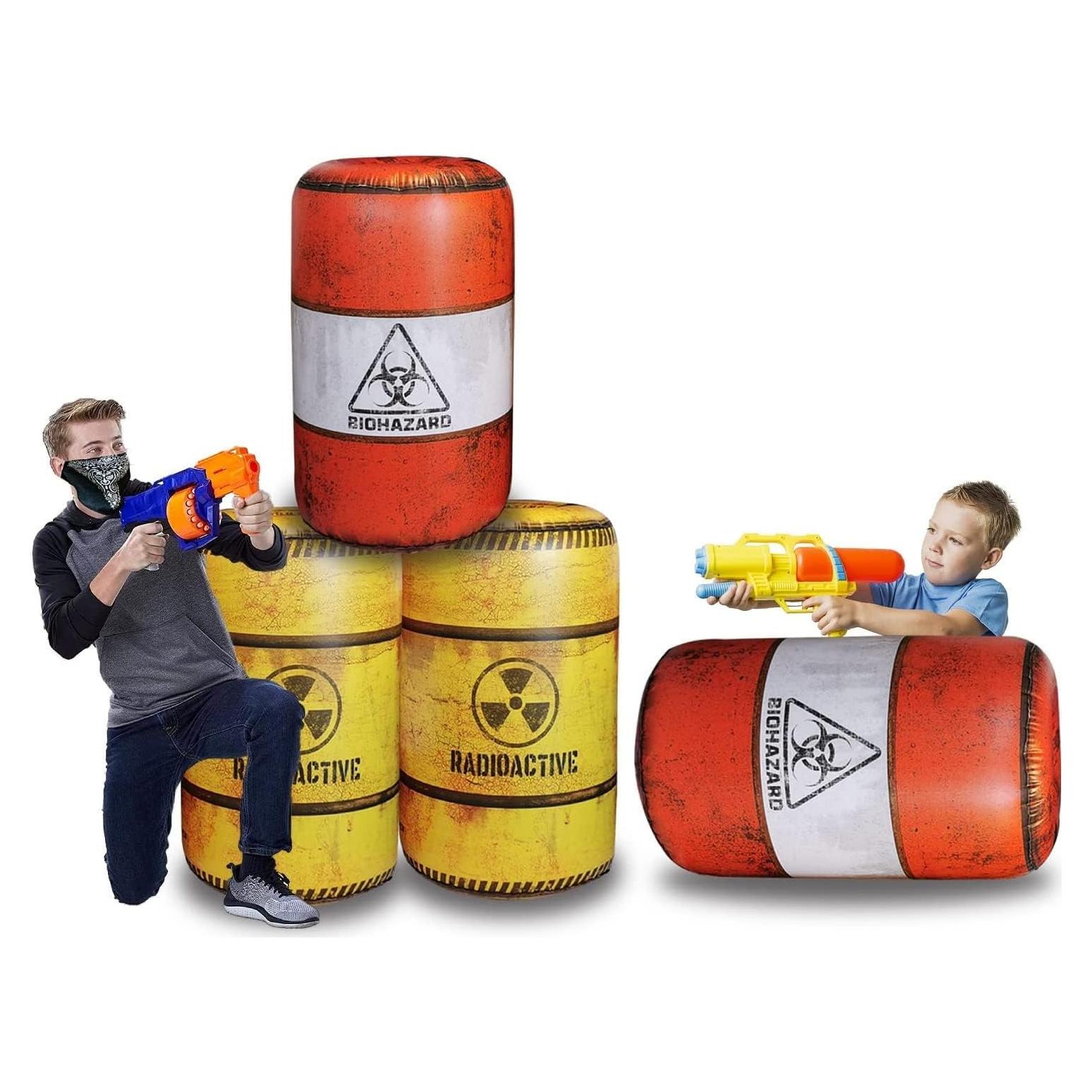 Paquete de 4 Barriles Inflables NINOSTAR para Juegos