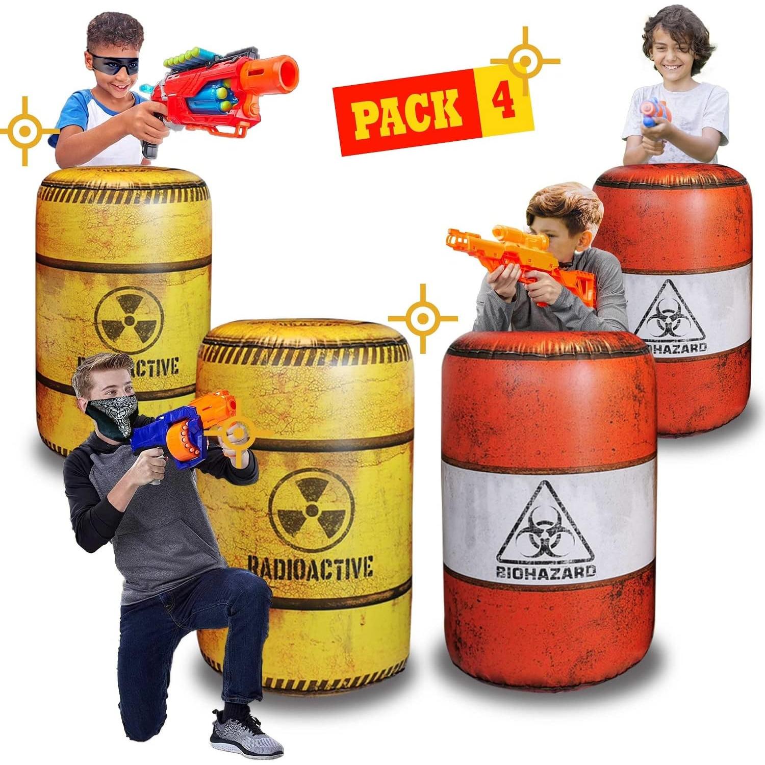 Paquete de 4 Barriles Inflables NINOSTAR para Juegos