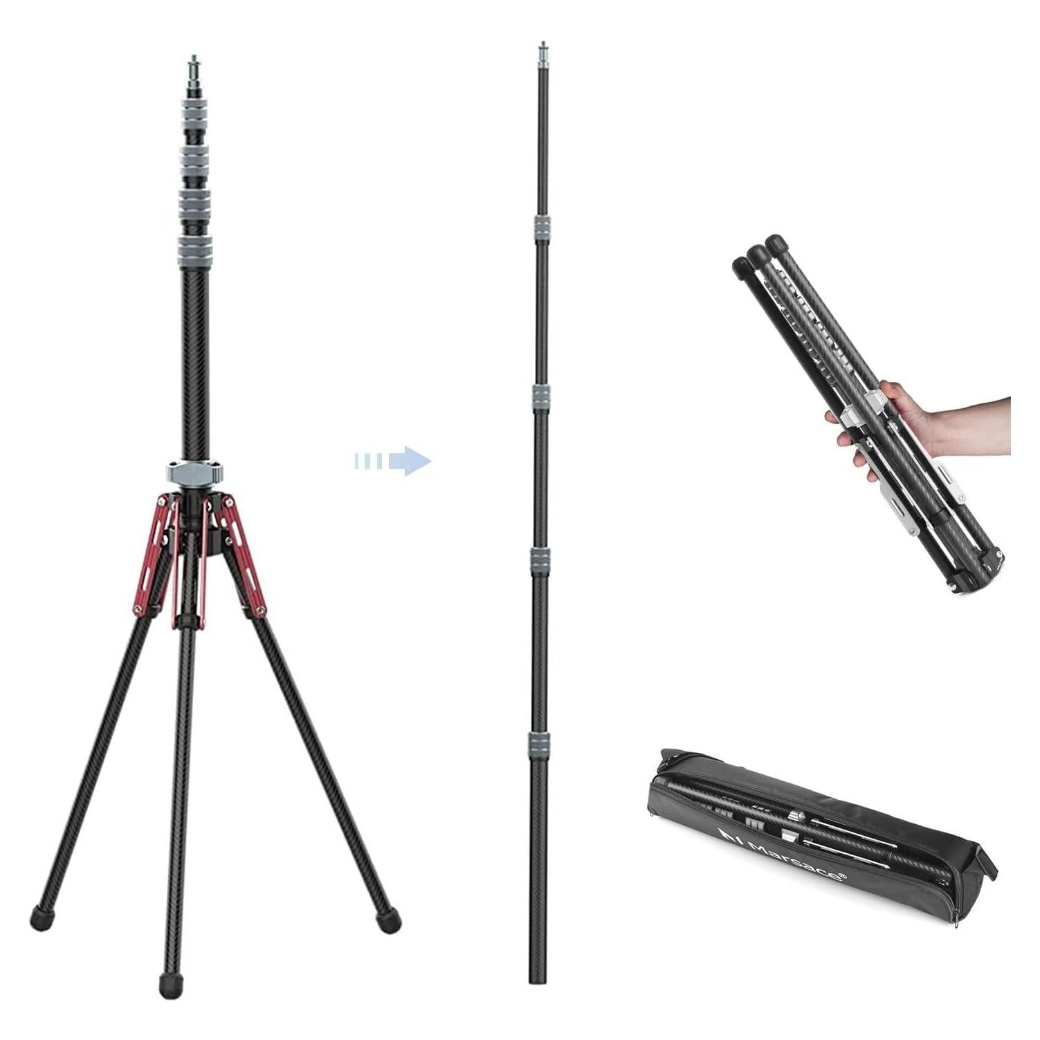 Trípode de Soporte de Luz Marsace MF-01 Fibra de Carbono 47-194 cm