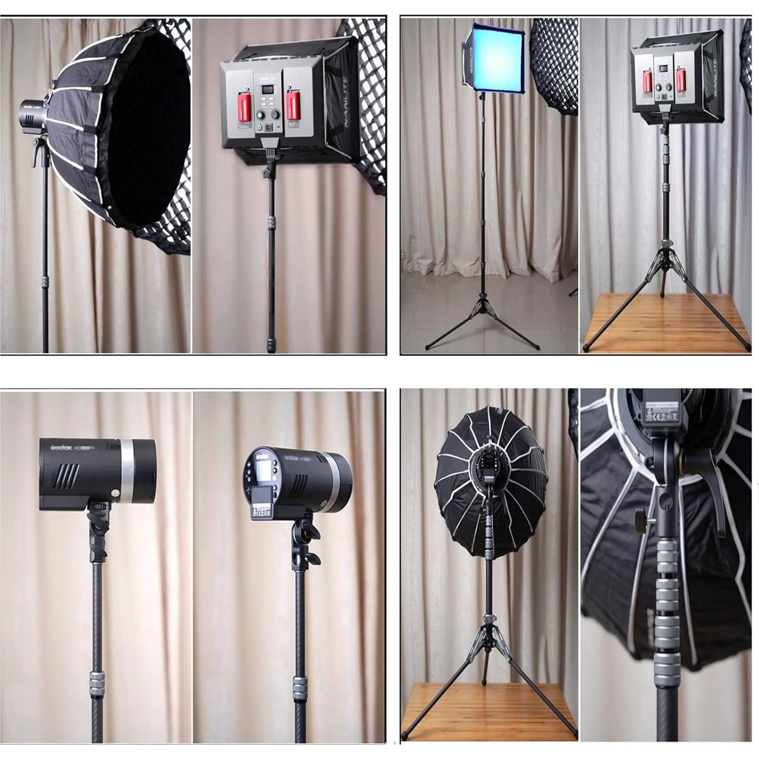 Trípode de Soporte de Luz Marsace MF-01 Fibra de Carbono 47-194 cm