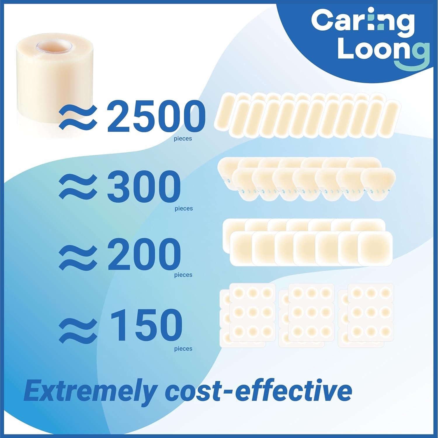 Rollo de Hidrocoloide Médico CaringLoong 5.08cm x 3.66m Estéril