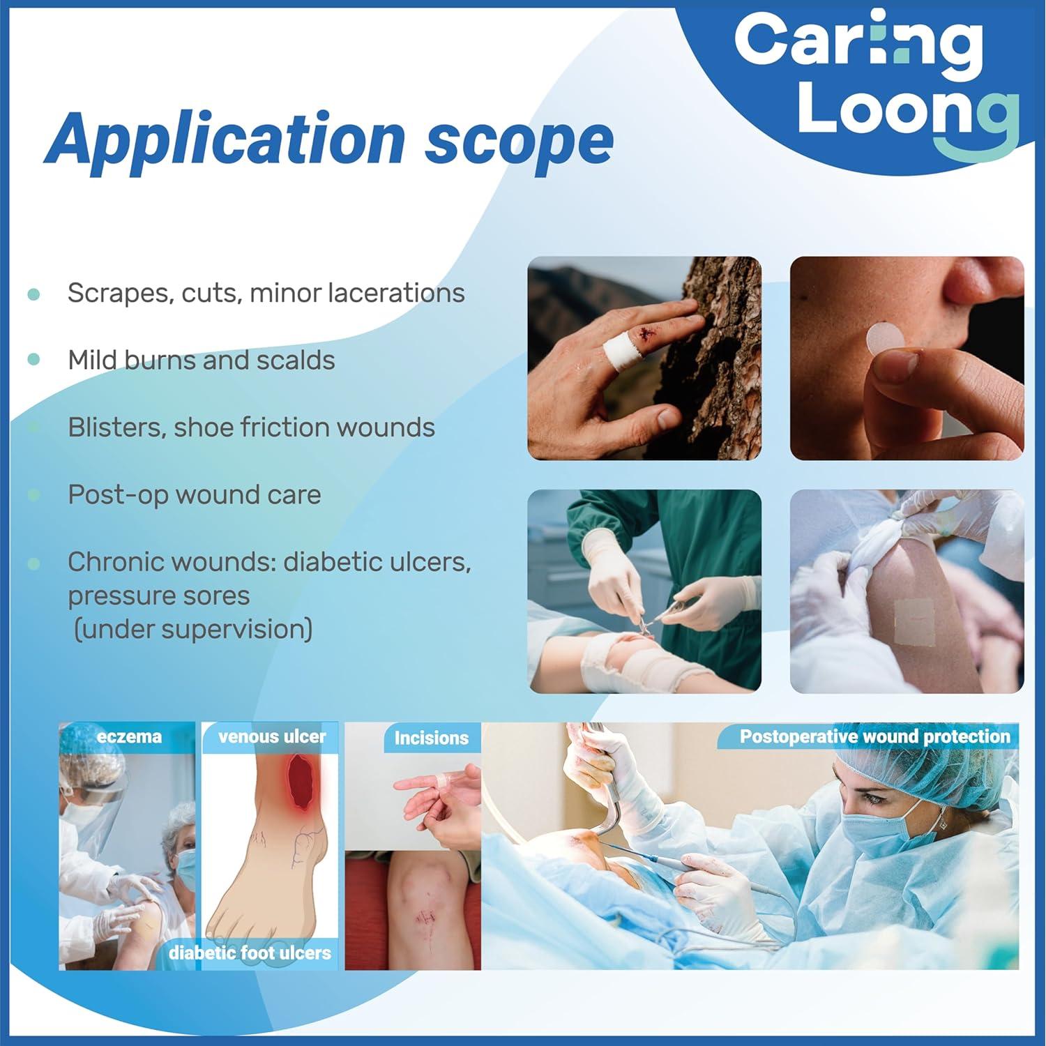 Rollo de Hidrocoloide Médico CaringLoong 5.08cm x 3.66m Estéril