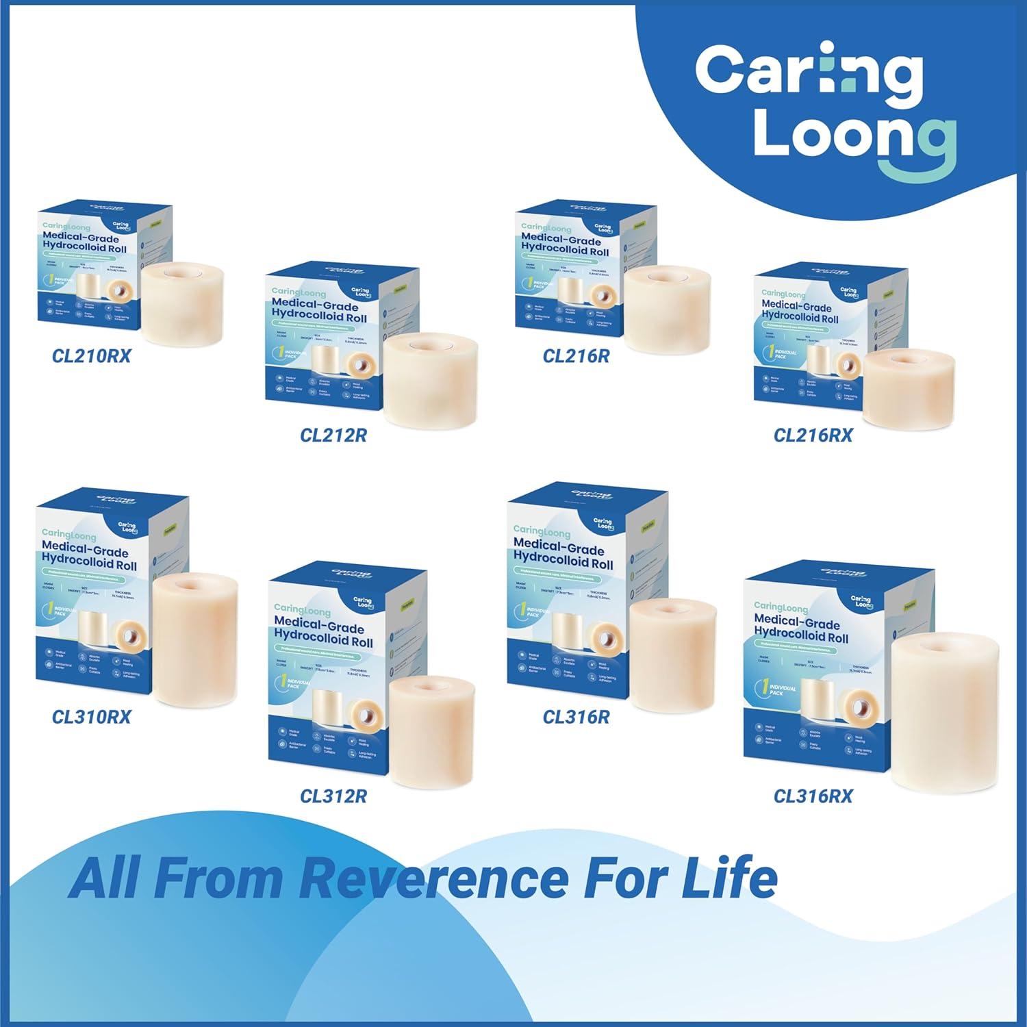 Rollo de Hidrocoloide Médico CaringLoong 5.08cm x 3.66m Estéril
