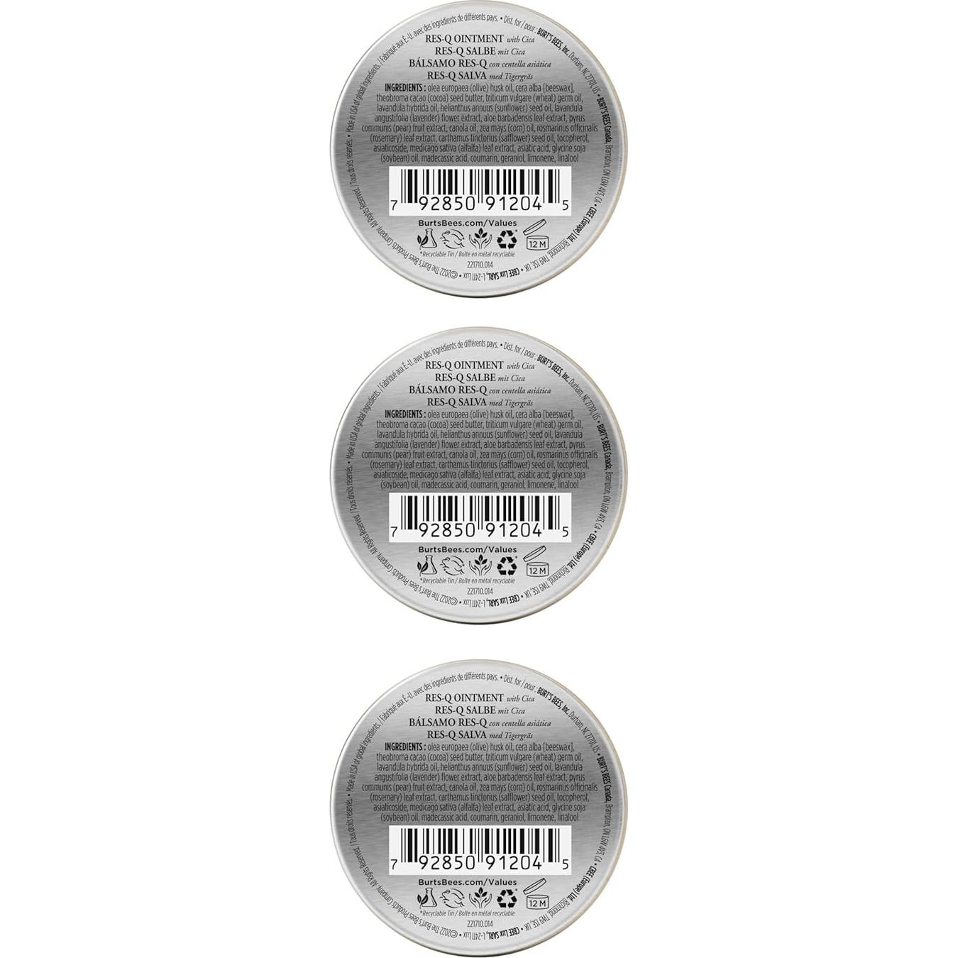 Ungüento Res-Q Burt's Bees 3 x 17 g - Cuidado Natural Piel