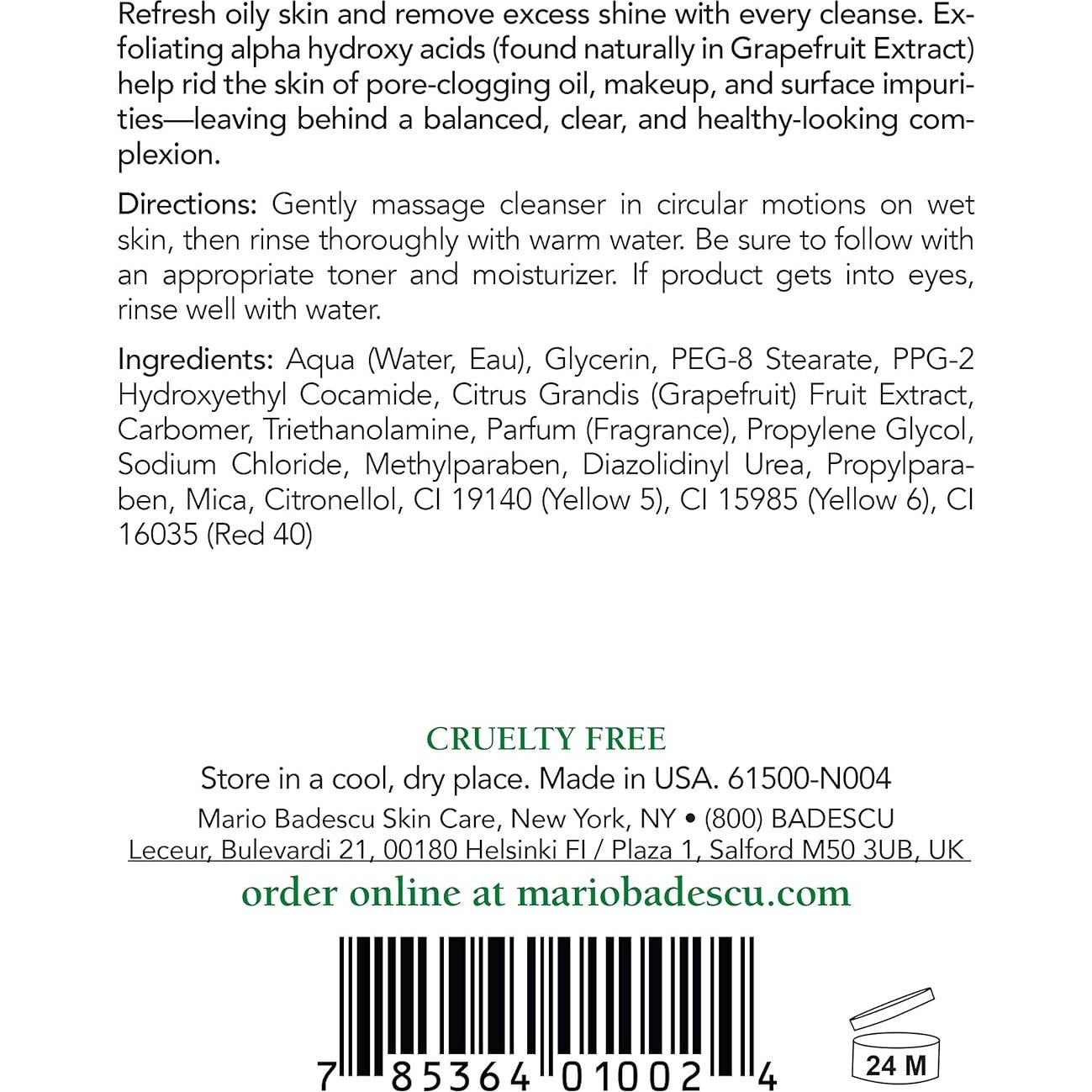 Gel Limpiador Facial Botánico Mario Badescu 473 ml Sin Aceite