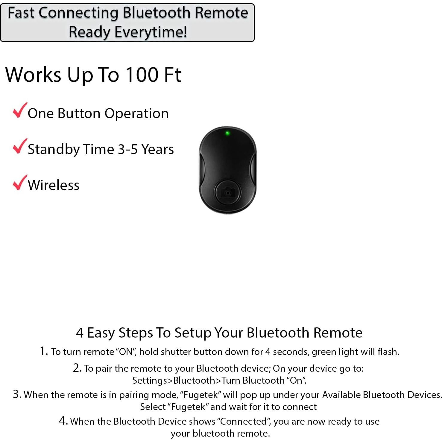 Trípode de Selfie Fugetek FT-669 157 cm Control Remoto