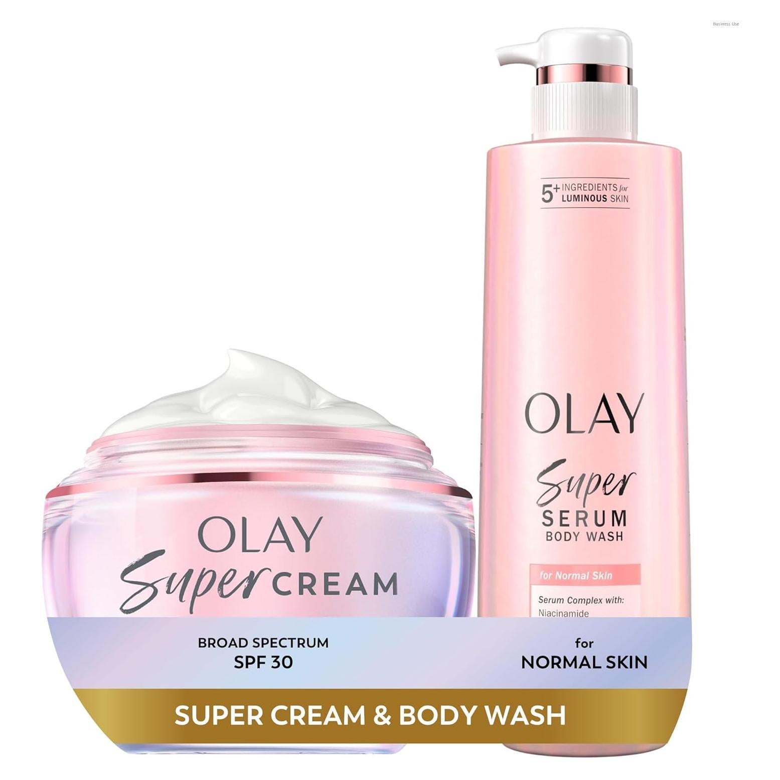 Crema Super Olay SPF 30 (48.2 g) + Gel de Ducha (521.6 g) - Hidratación 24h