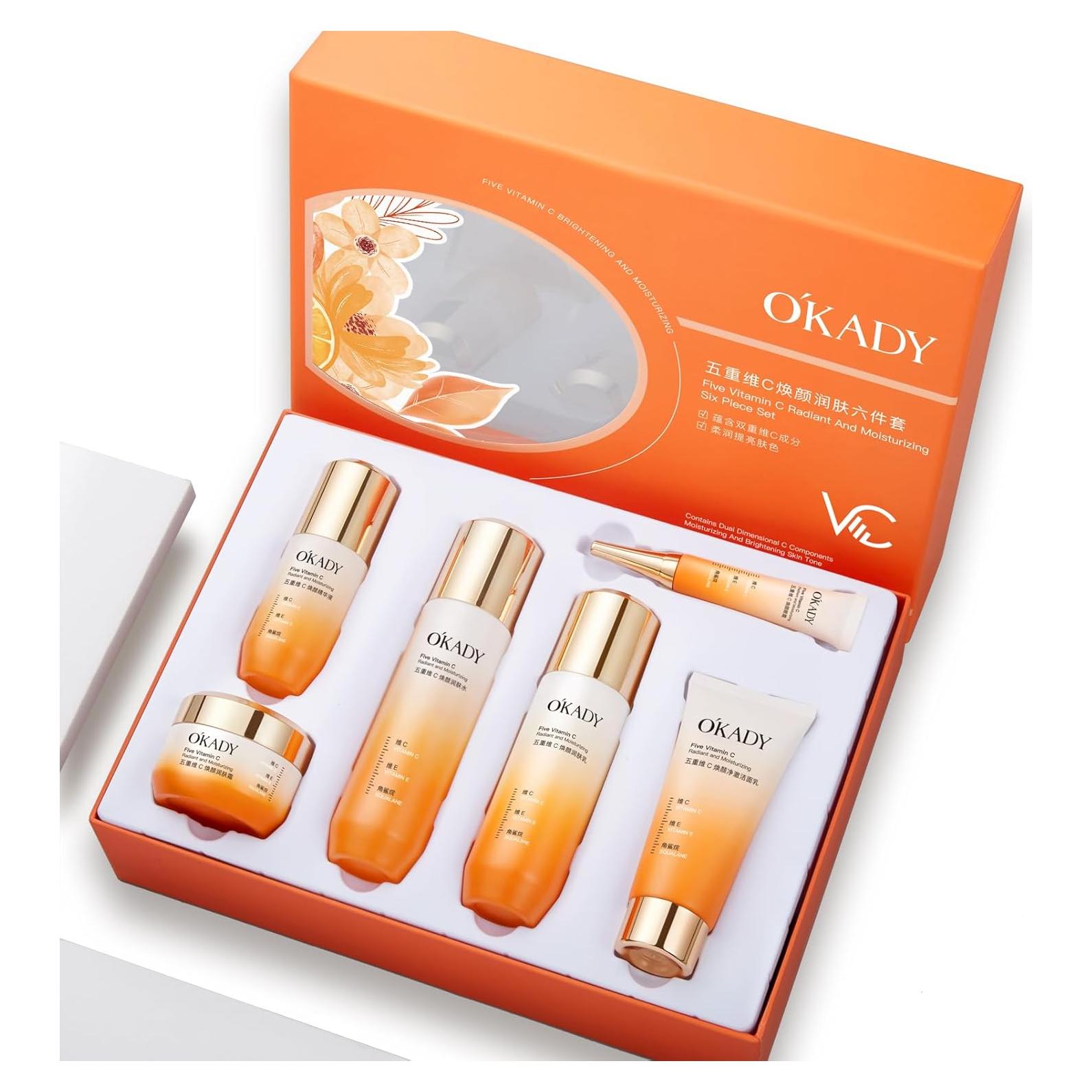 Conjunto de Cuidado Facial O'KADY Vitamina C 6 Piezas
