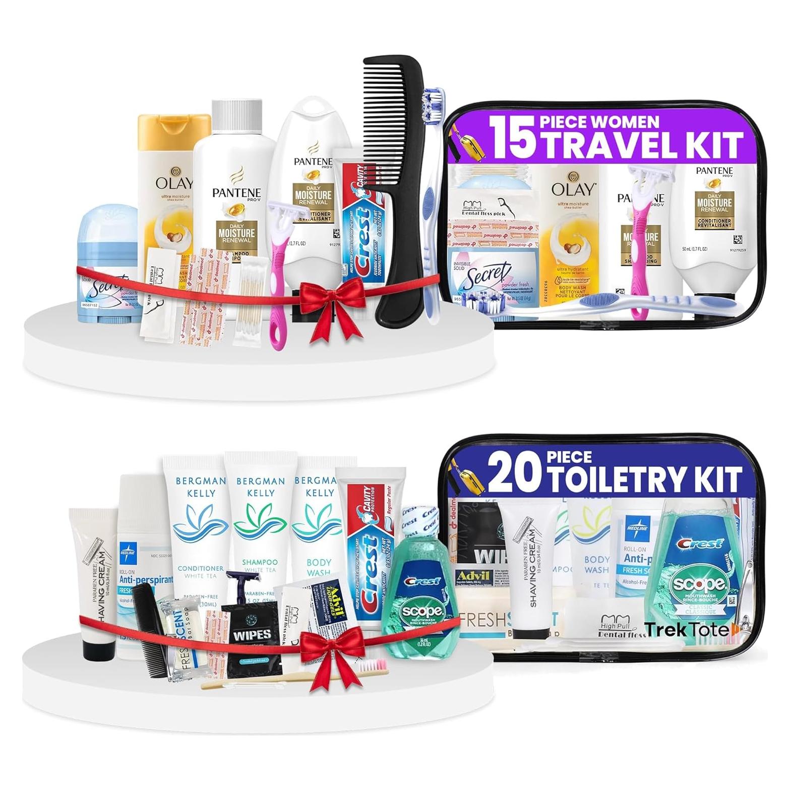 Kit de Aseo de Viaje Trektote - 15 Piezas TSA para Hombres y Mujeres