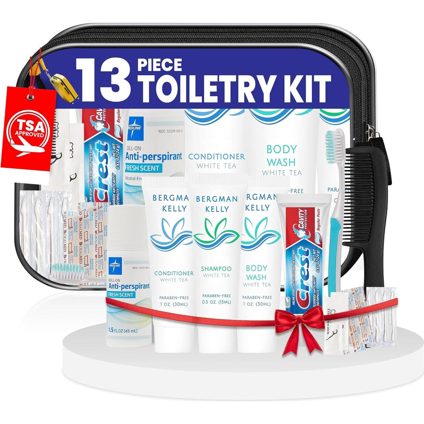 Kit de Aseo de Viaje Trektote 15 Piezas TSA para Hombres y Mujeres