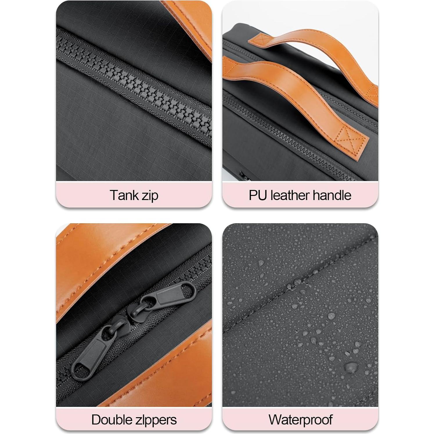 Bolsa de Aseo Colgante Negra XSB-405-WM Impermeable 32x24cm