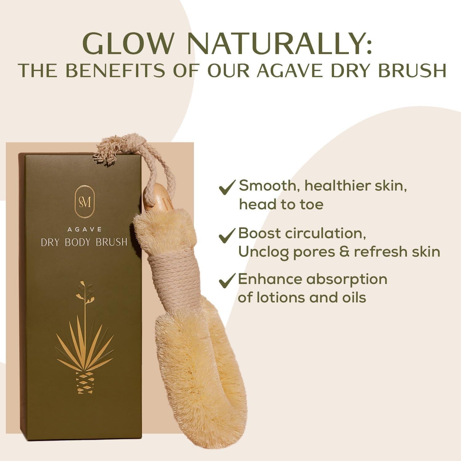 Cepillo Corporal Seco CSM de Agave - Exfoliación y Drenaje Linfático