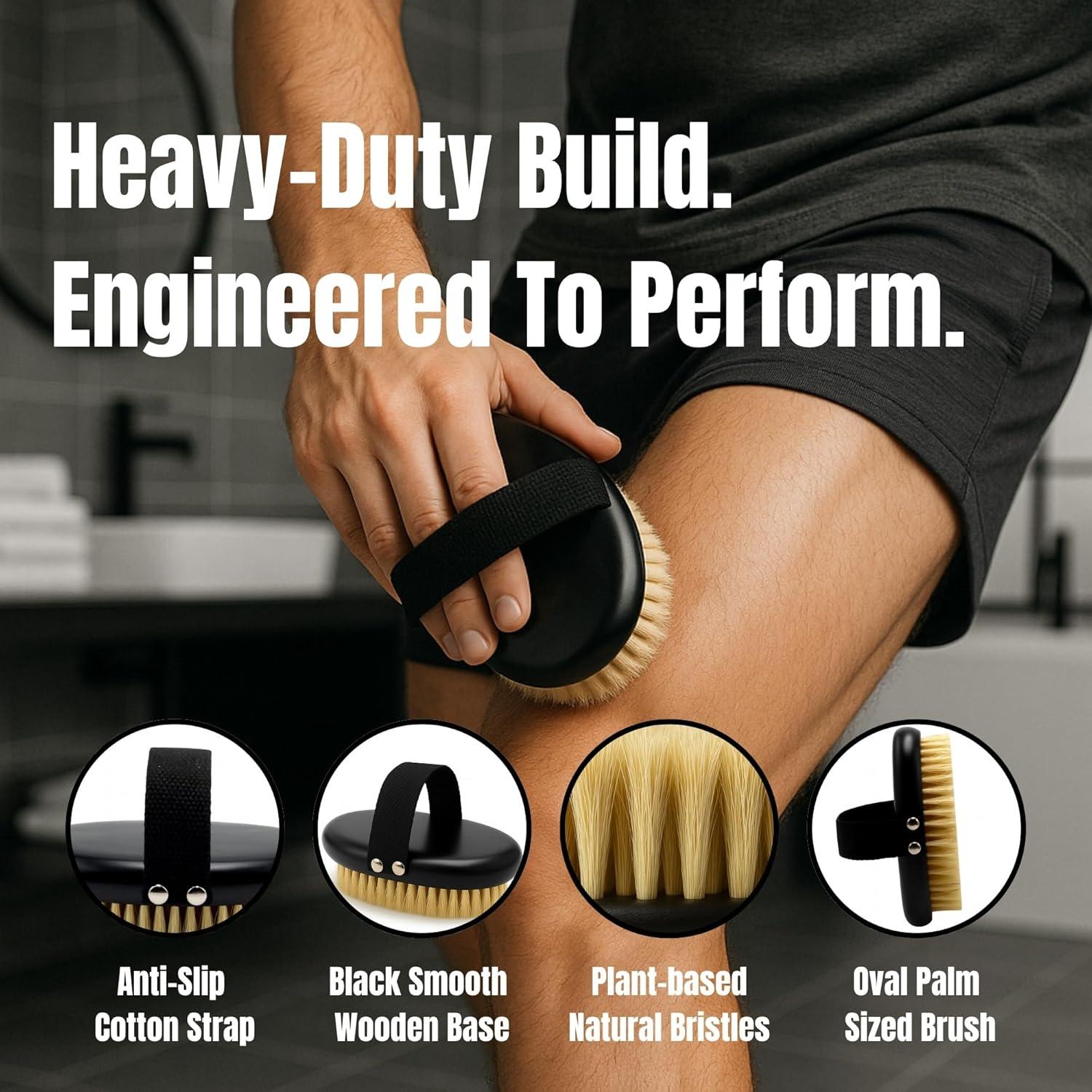 Cepillo Seco Exfoliante para Hombres Serrento DBRSH - Cerdas Firmes