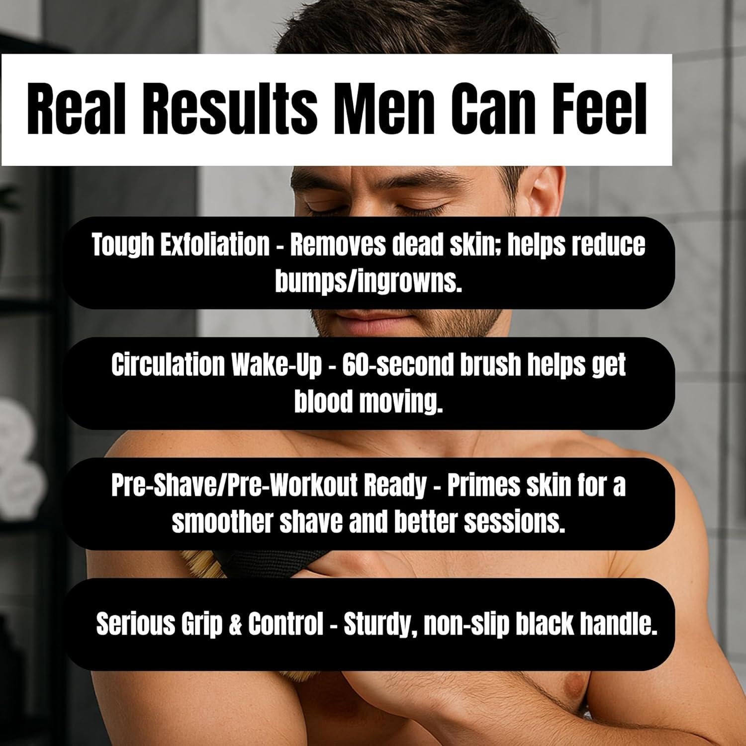 Cepillo Seco Exfoliante para Hombres Serrento DBRSH - Cerdas Firmes