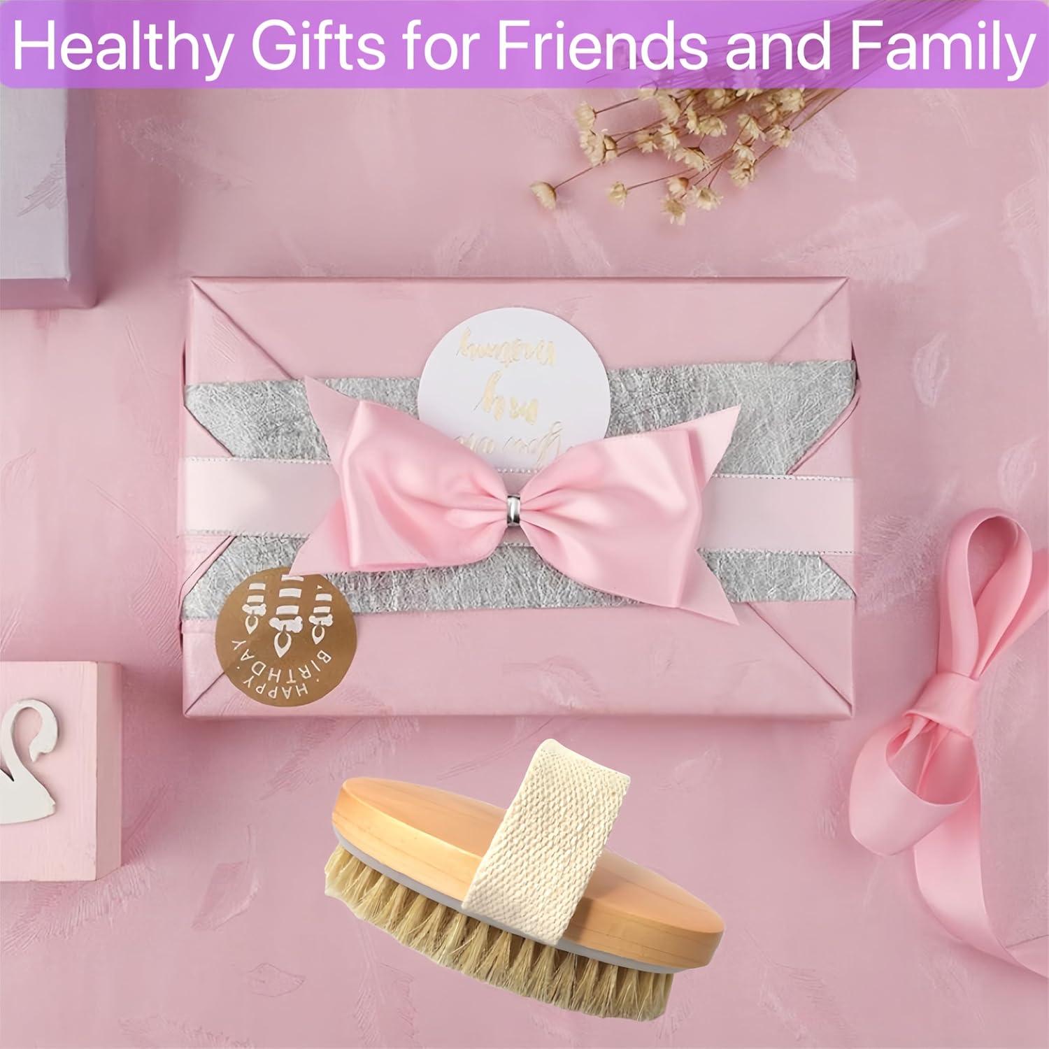 Cepillo Corporal Seco LONGCO - 2 Pcs Cerdas Naturales Exfoliantes