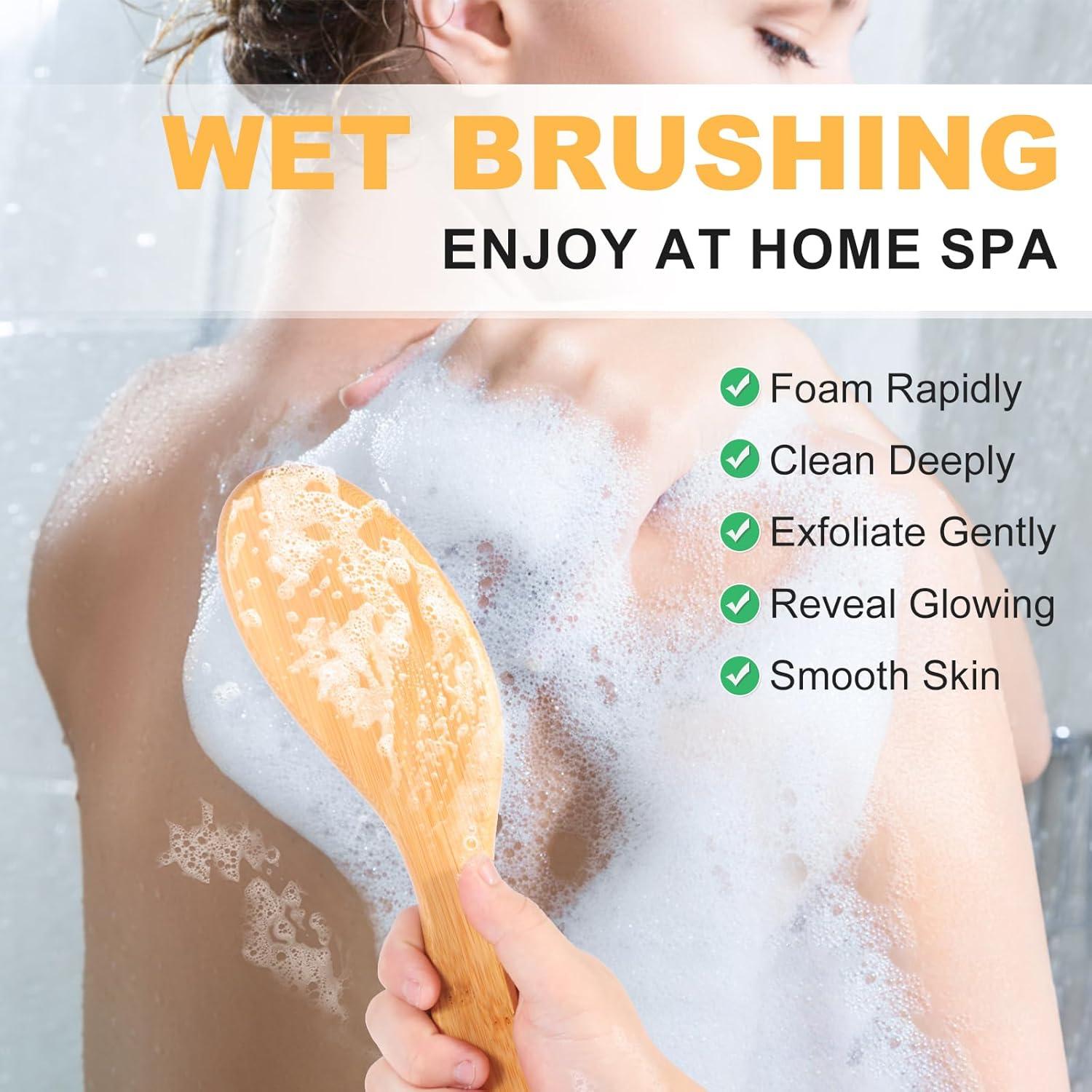 Cepillo Corporal Exfoliante WICFITT con Mango de Bambú 25 cm