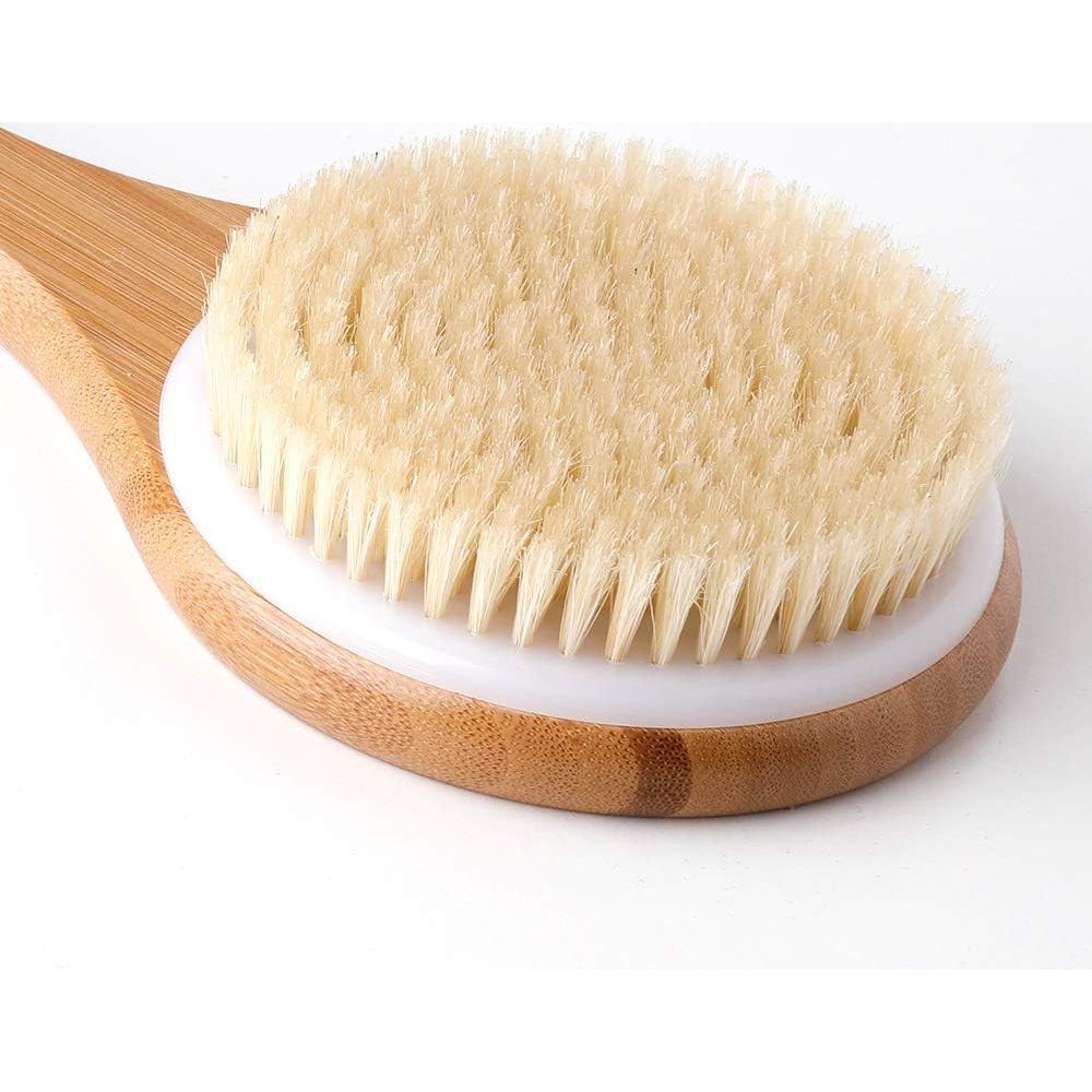 Cepillo Corporal Exfoliante Ithyes de Bambú con Mango Largo