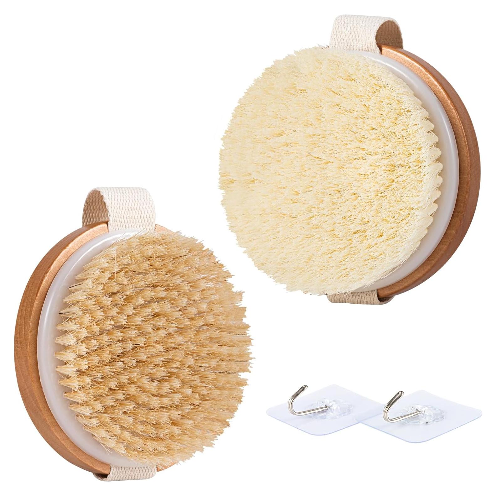 Cepillo de Cuerpo 2 en 1 de Madera - Exfoliante y Masaje