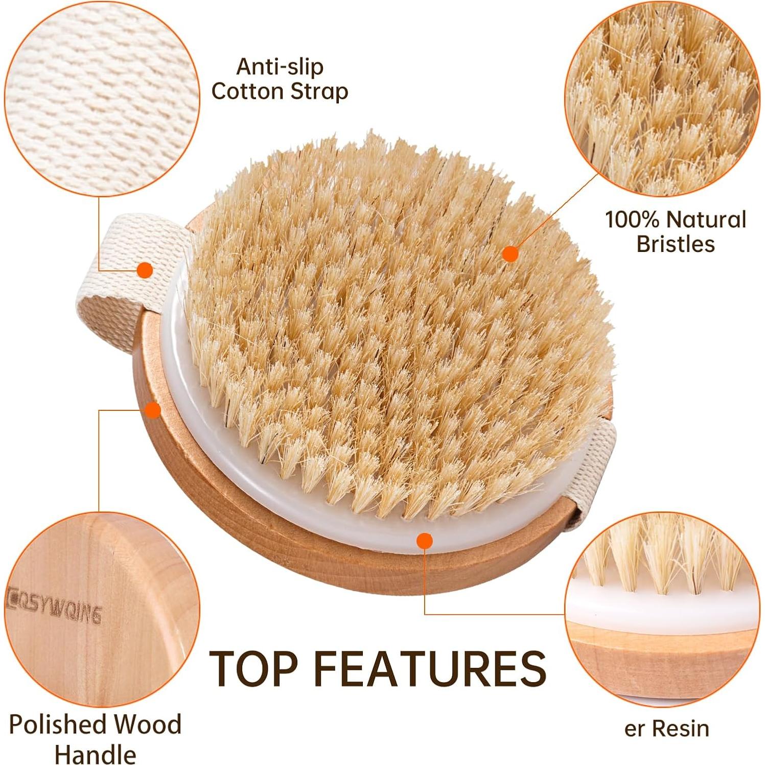 Cepillo de Cuerpo 2 en 1 de Madera - Exfoliante y Masaje