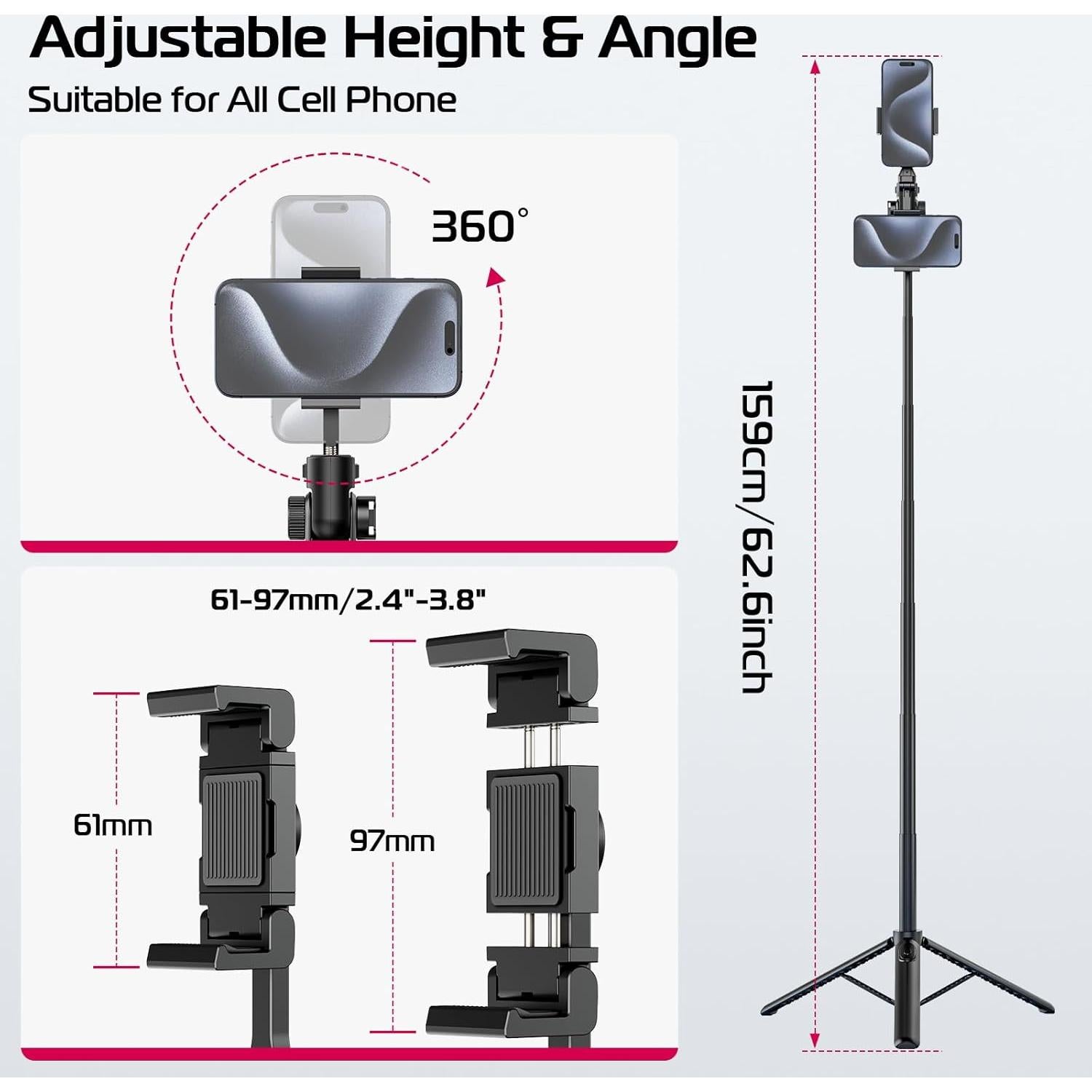 Trípode Extensible ULANZI MT-70 para Teléfono y Cámara 160 cm