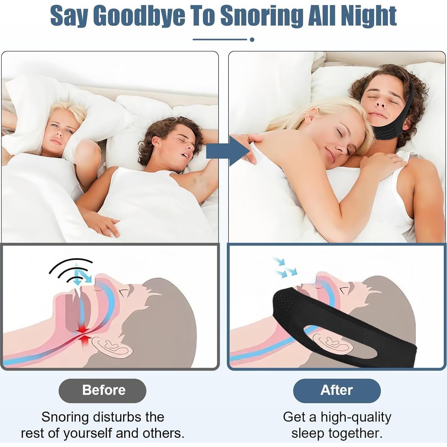 Correa de mentón anti ronquidos LUNIA - Ajustable 67cm