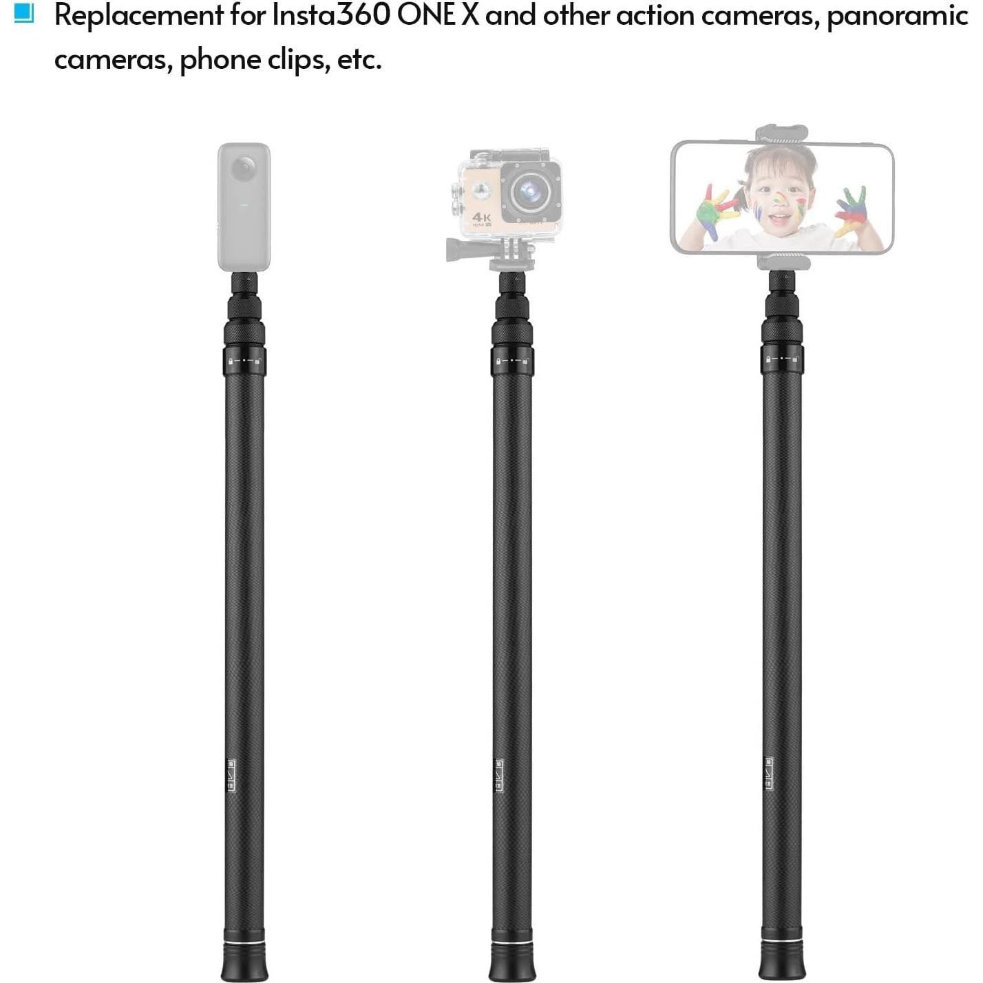 Palo de Selfie Andoer de Fibra de Carbono 1.5m Ajustable