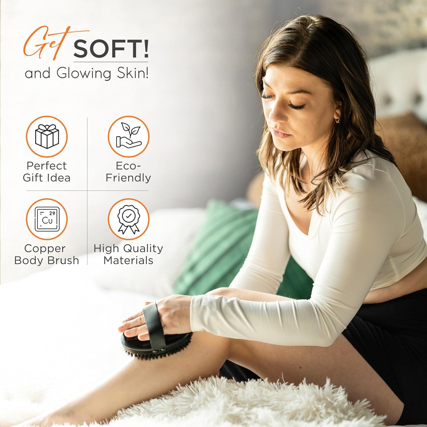 Cepillo Corporal de Cobre Happy Sol para Drenaje Linfático