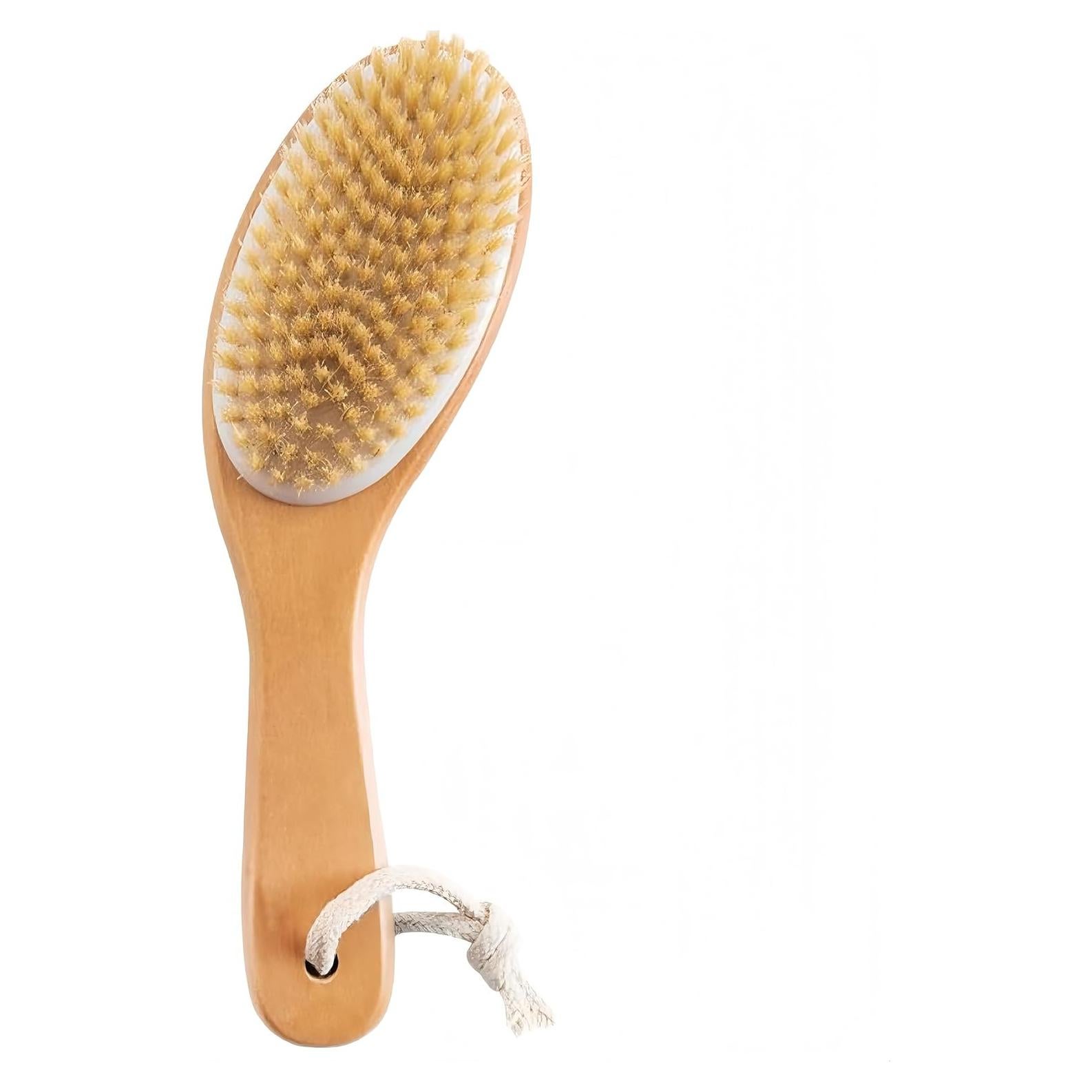 Cepillo Corporal Seco LONGCO de Cerda Natural con Mango de Madera