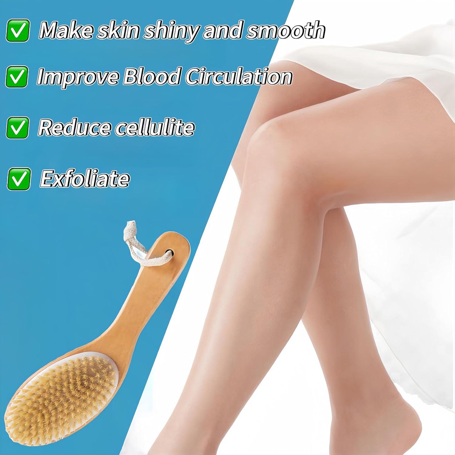 Cepillo Corporal Seco LONGCO de Cerda Natural con Mango de Madera