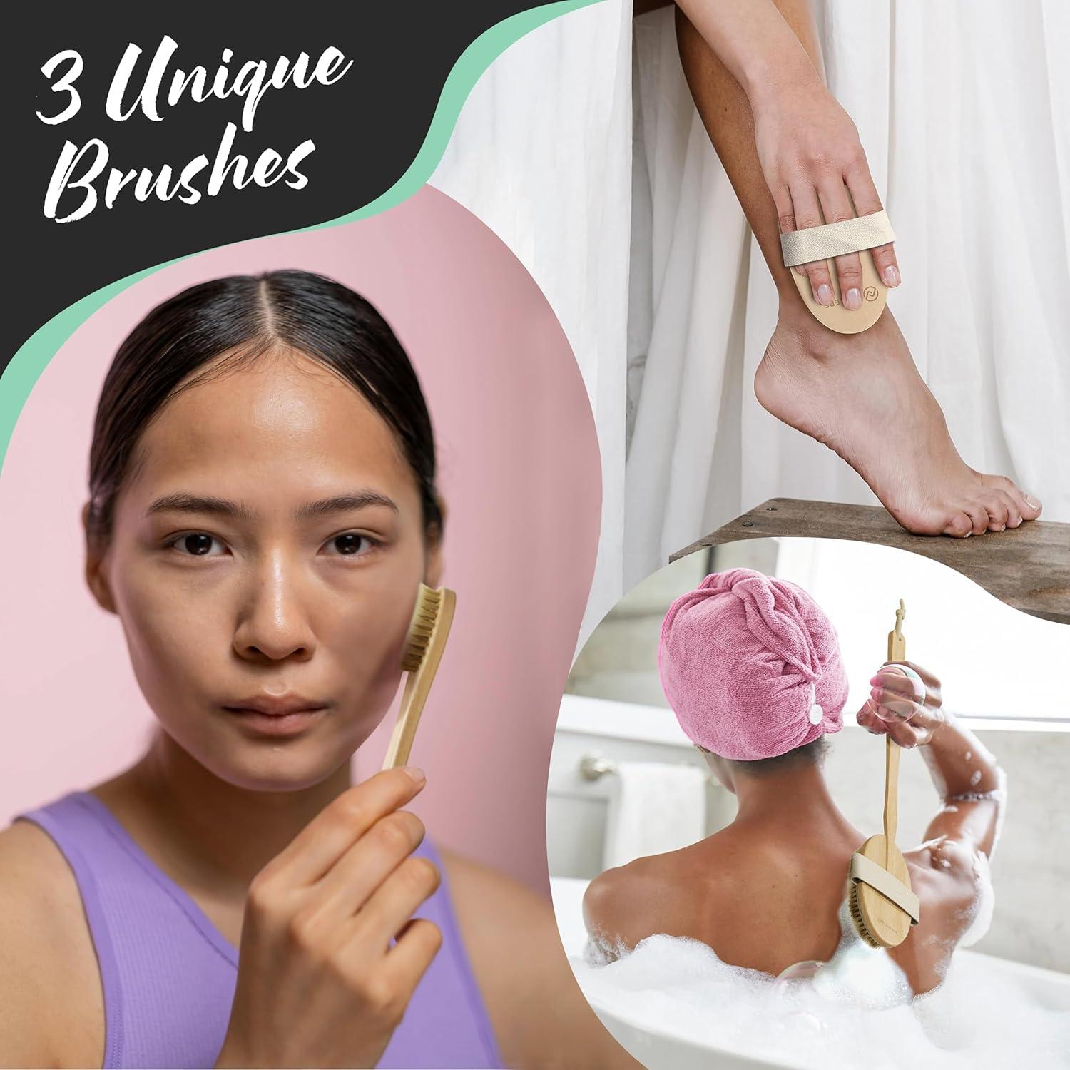 Juego de Masaje Corporal Nevlers 4 Piezas - Cepillos Exfoliantes