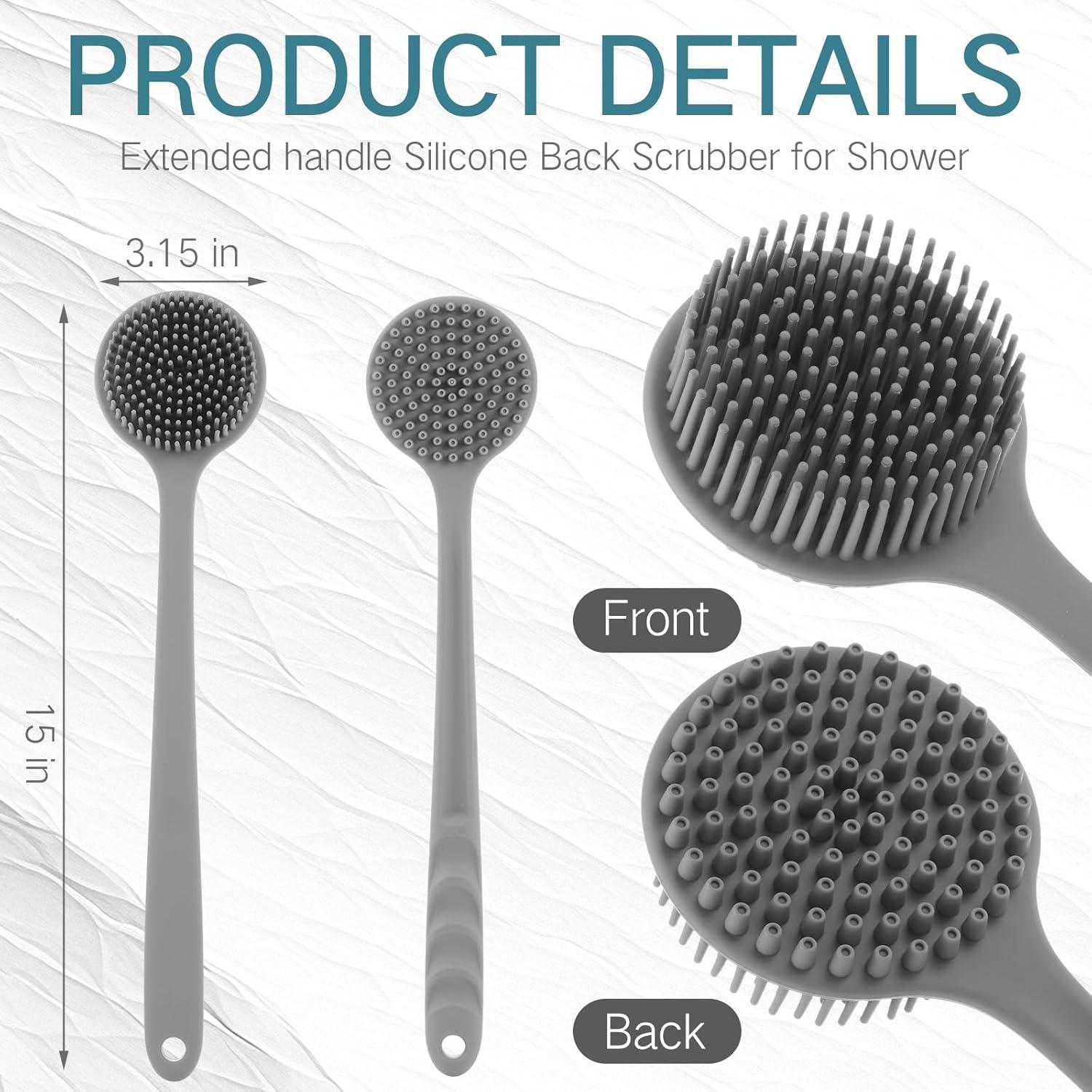 Cepillo de Espalda de Silicona Sunnyray 38.1 cm Antideslizante