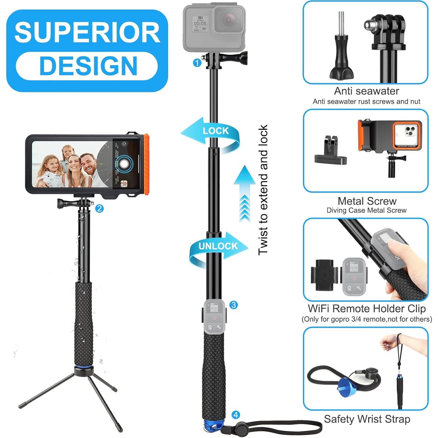 Palo de Selfie Bluetooth a Prueba de Agua Saupsitnz 0.94kg