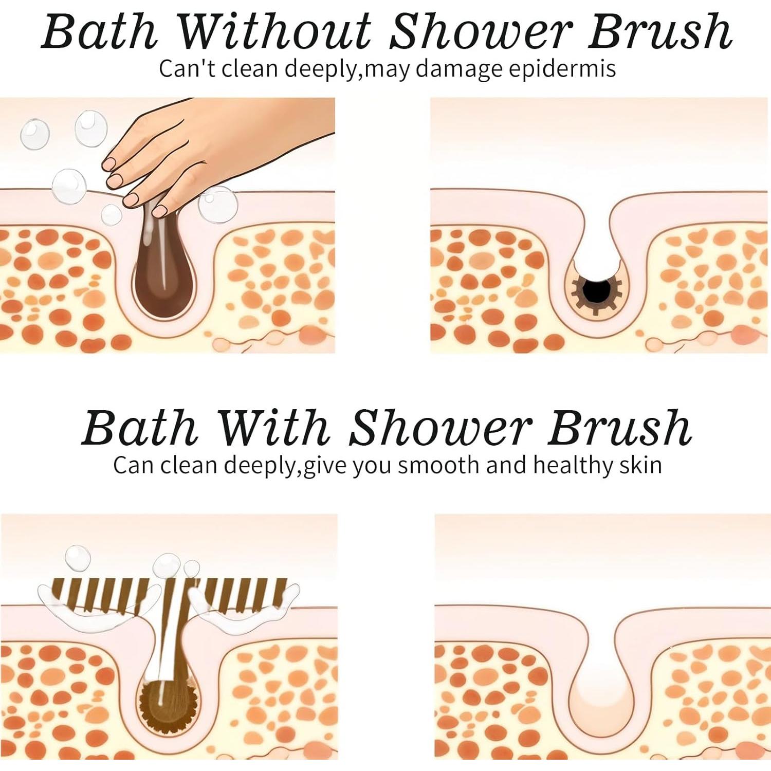 Cepillo Exfoliante Corporal Sibba con Mango Corto y Cerdas de Jabalí