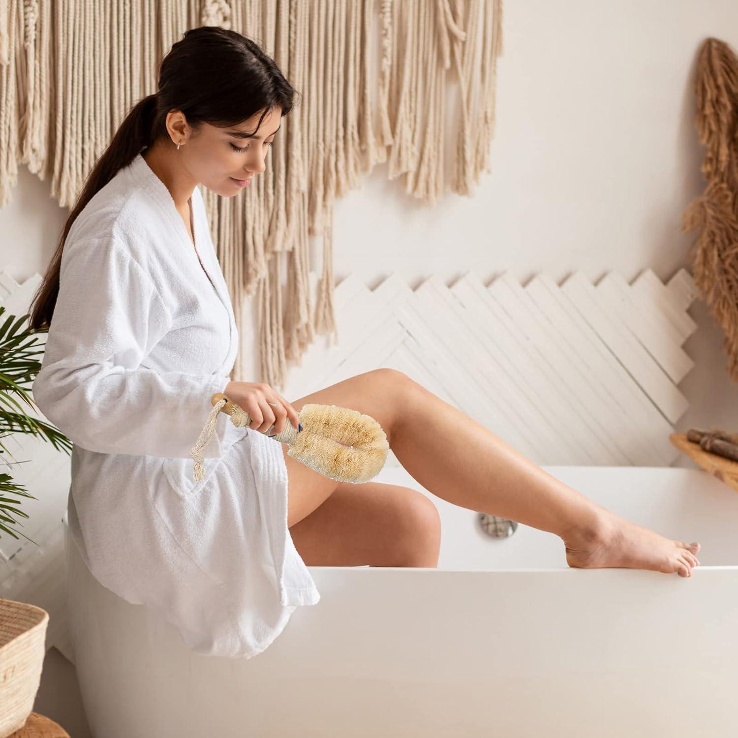 Cepillo Exfoliante Seco Suttmin 2 Pcs Fibra de Sisal 23 cm