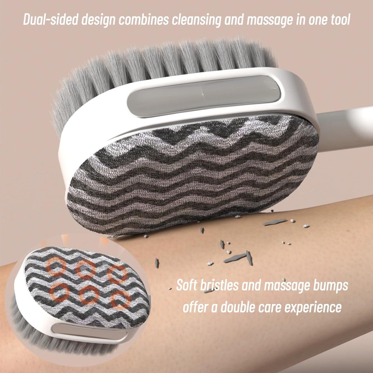 Cepillo de Espalda LuxeCasa 2-en-1 Desmontable con Cerdas Suaves