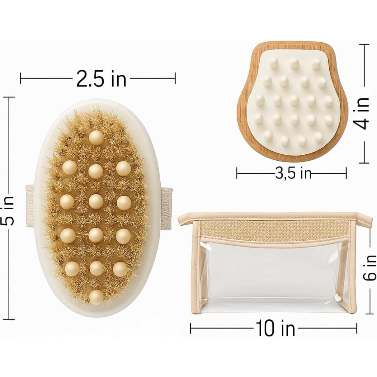 Juego de Cepillos Corporales Genérico - 3 Piezas Exfoliantes