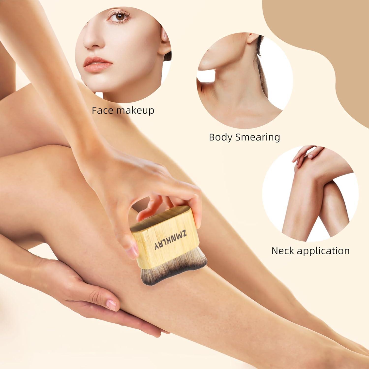 Brocha Kabuki para Bronceador zmnklry - Cerdas Veganas 7cm