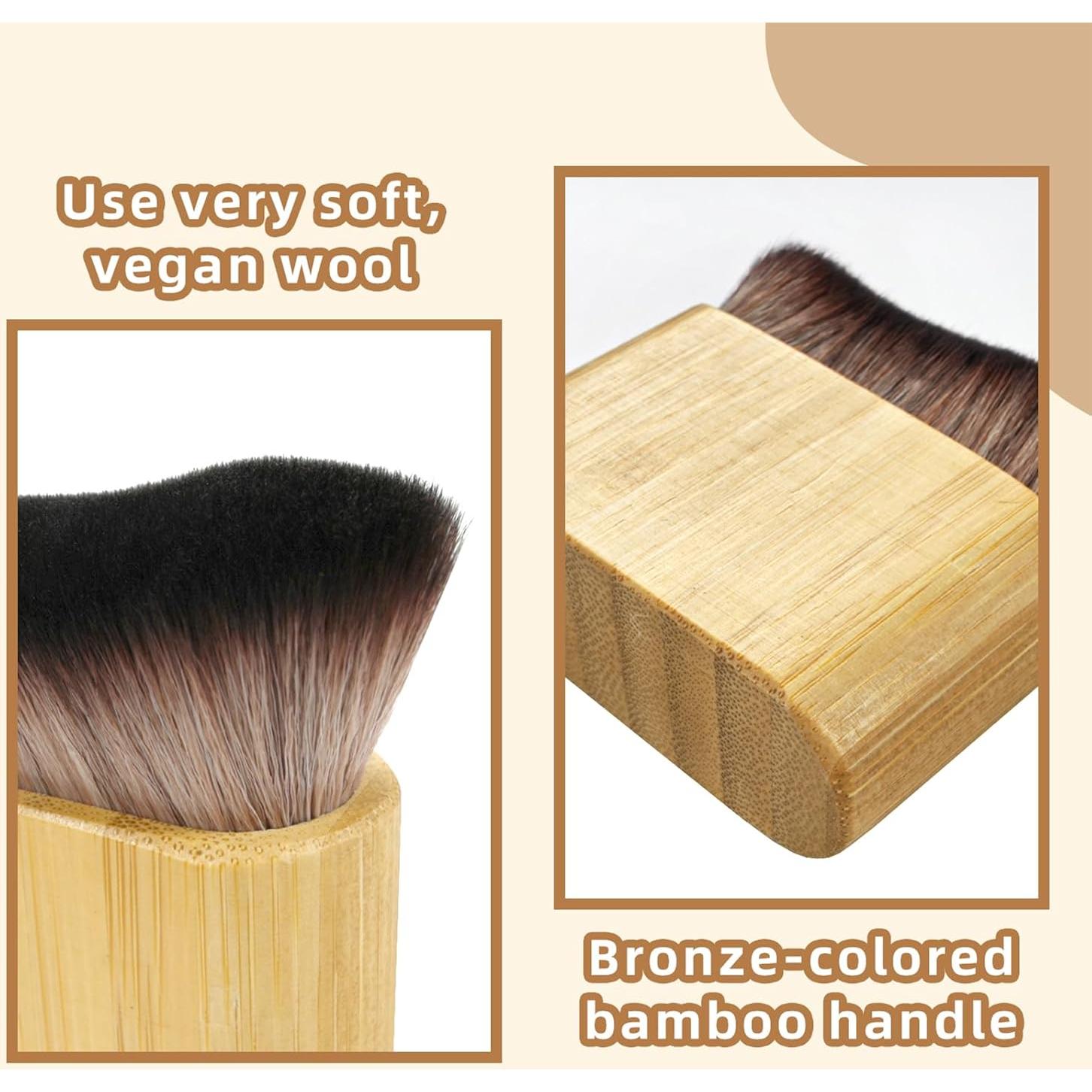 Brocha Kabuki para Bronceador zmnklry - Cerdas Veganas 7cm