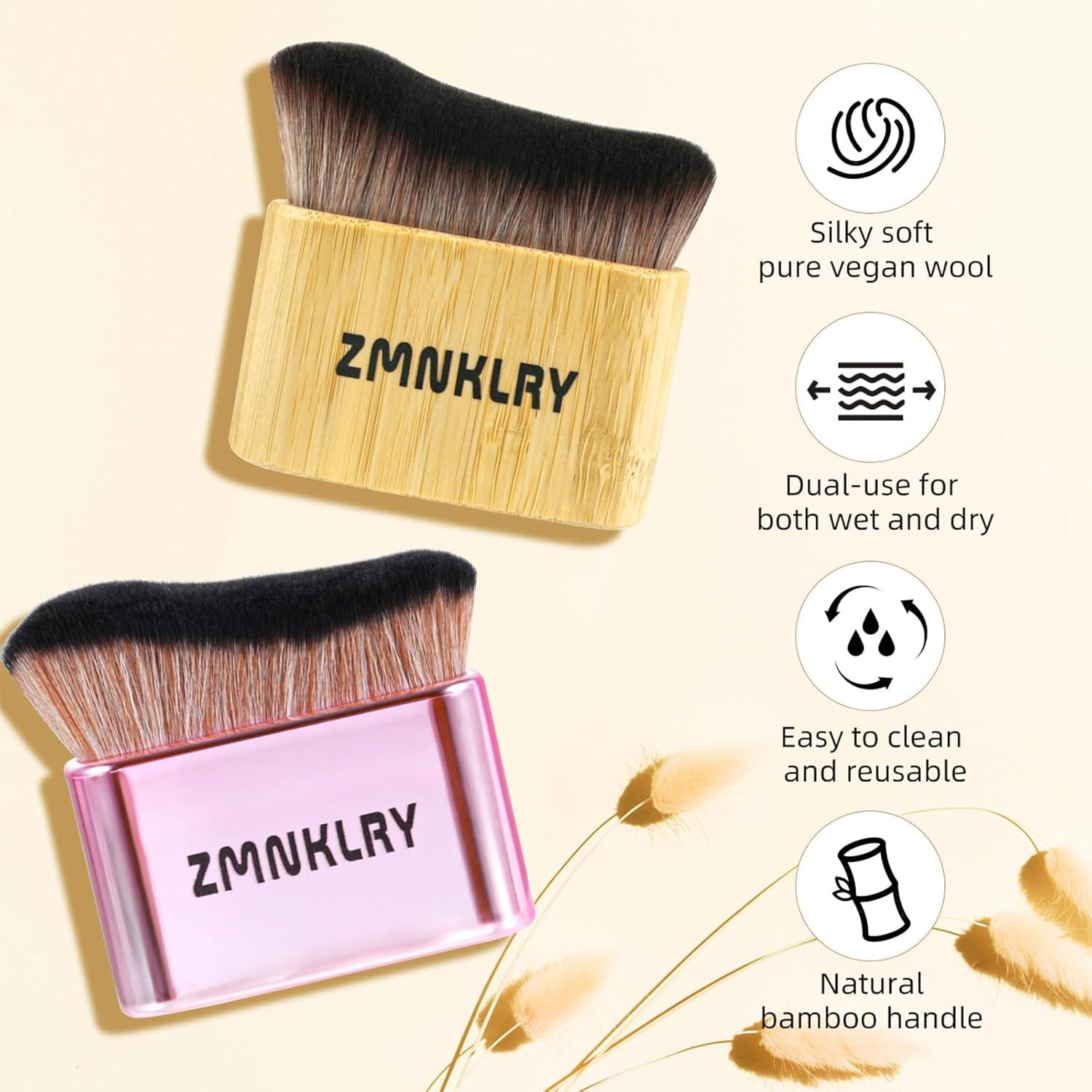 Brocha Kabuki para Bronceador zmnklry - Cerdas Veganas 7cm