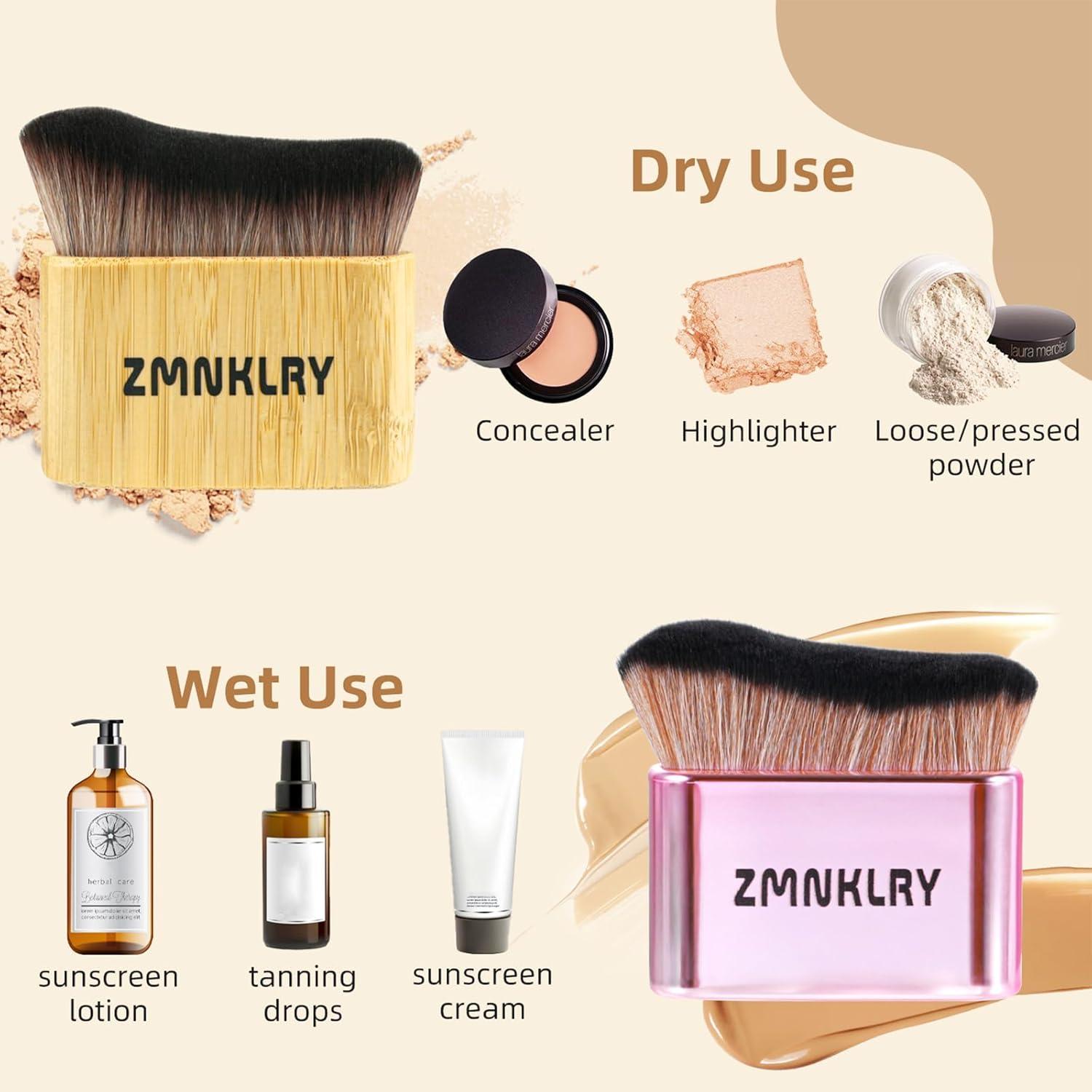 Brocha Kabuki para Bronceador zmnklry - Cerdas Veganas 7cm