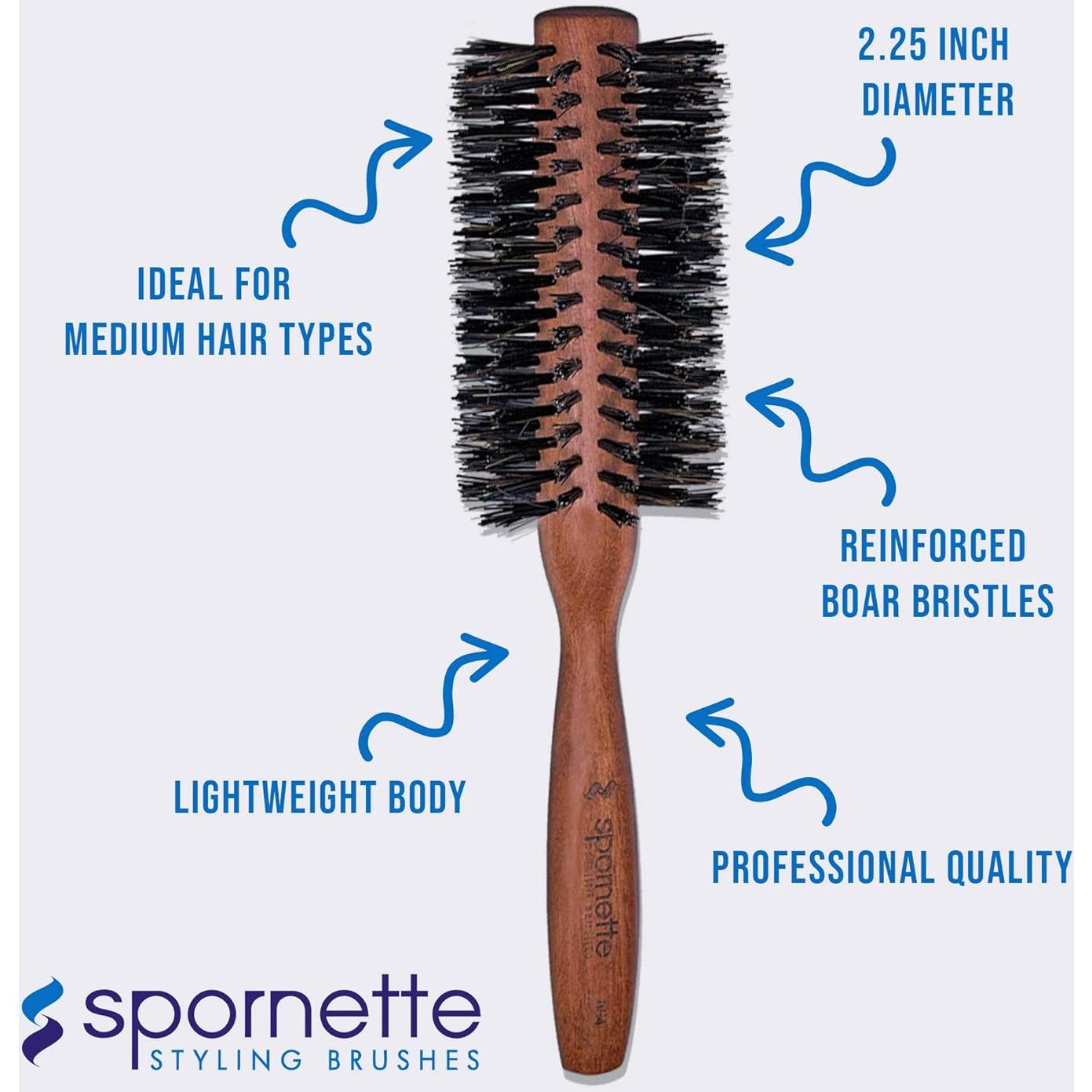 Cepillo Redondo Spornette de Jabalí 5.72 cm para Cabello