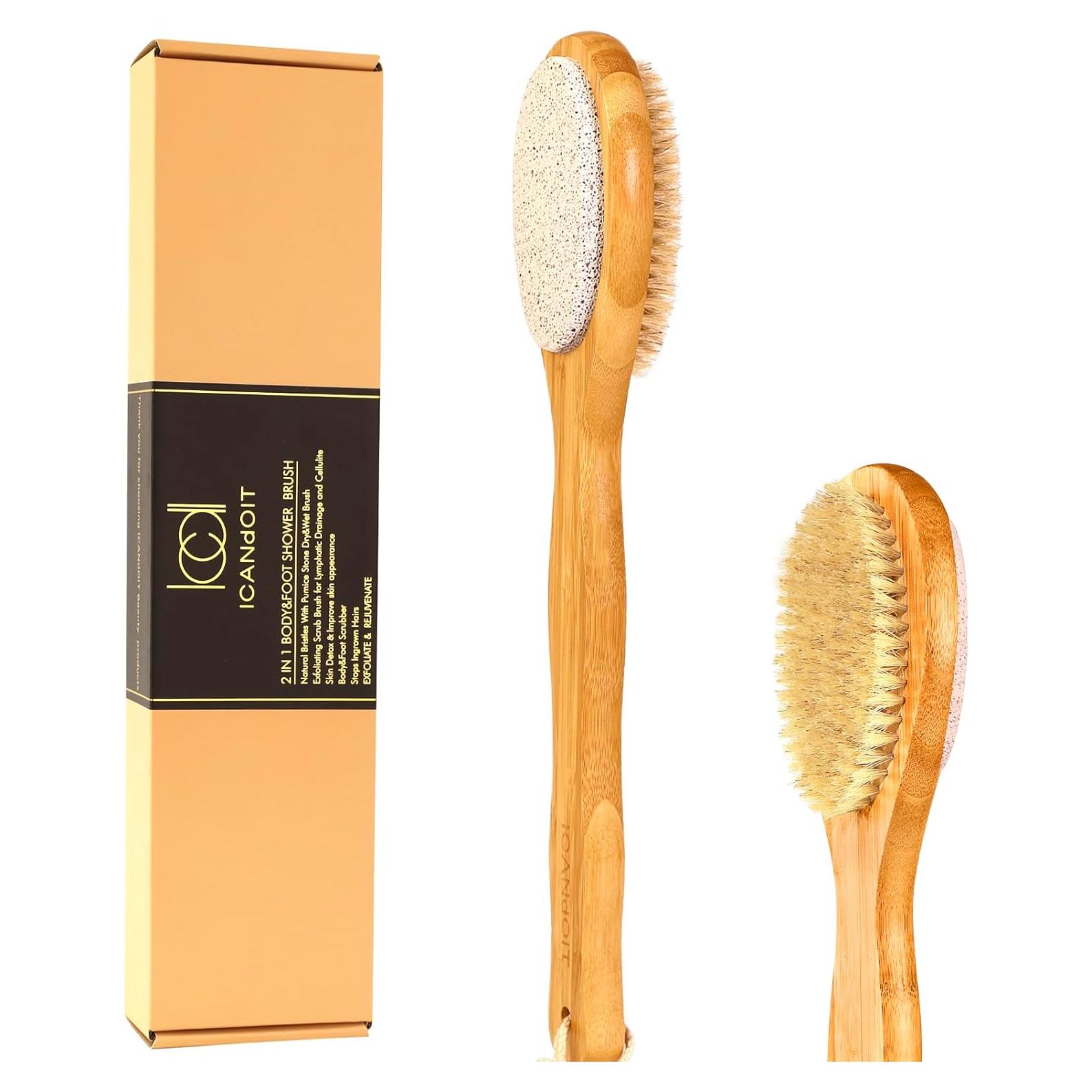 Cepillo de Baño y Ducha ICANdOIT 2 en 1 con Mango Largo