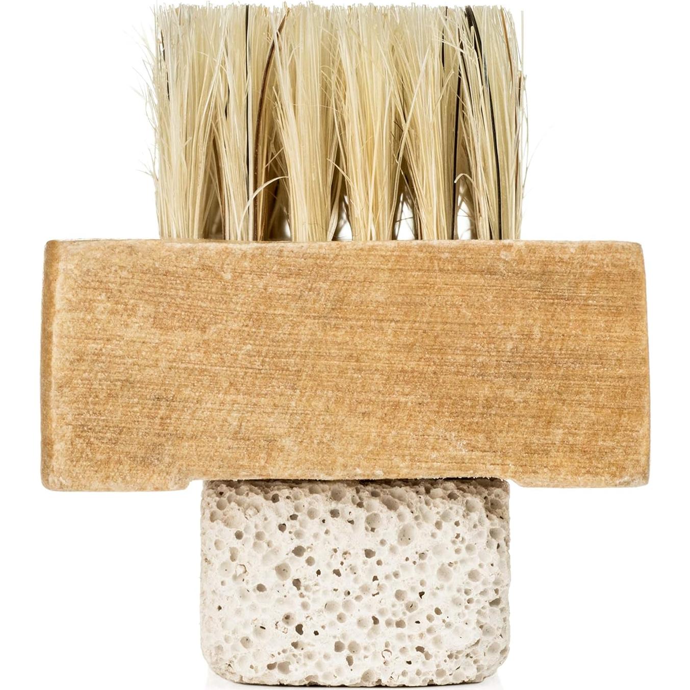 Cepillo Exfoliador de Pies GranNaturals con Piedra Pómez - Mango de Madera