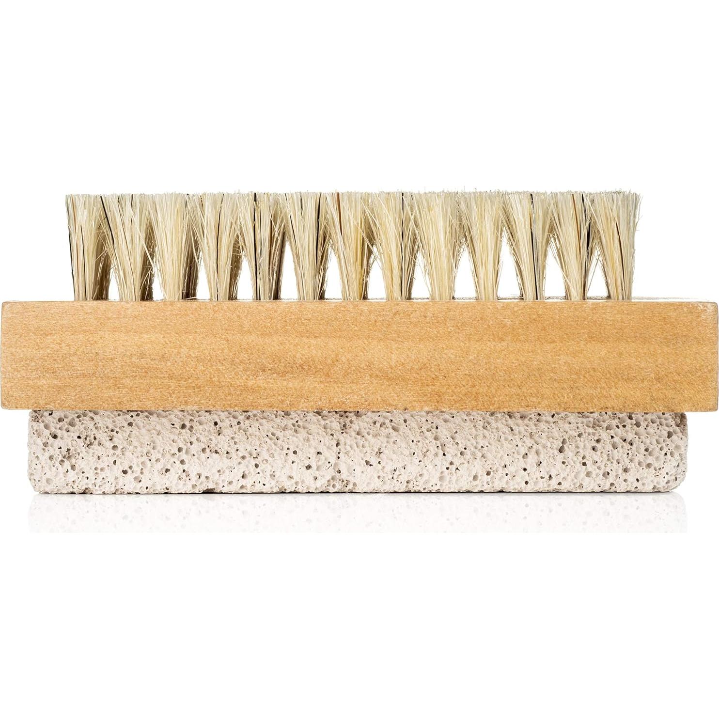 Cepillo Exfoliador de Pies GranNaturals con Piedra Pómez - Mango de Madera