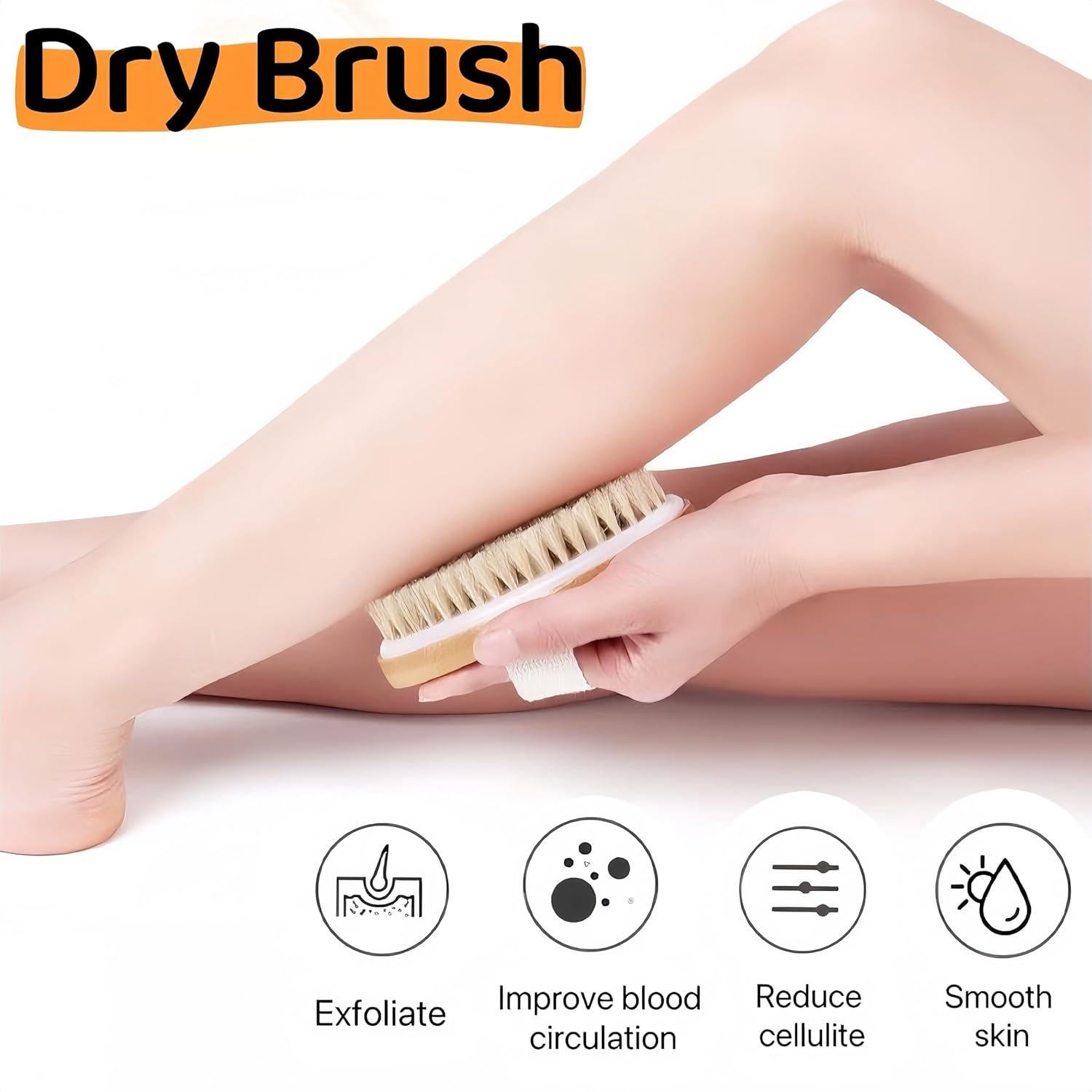 Cepillo Seco Exfoliante LONGCO de Cerda Natural 11.6cm