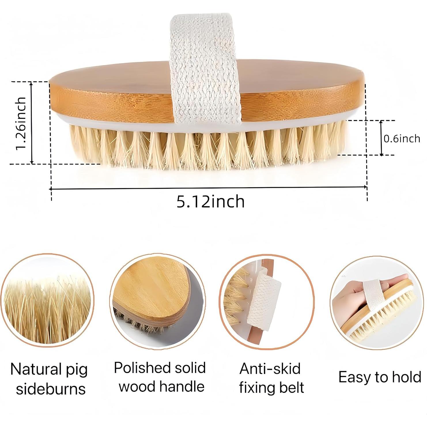 Cepillo Seco Exfoliante LONGCO de Cerda Natural 11.6cm